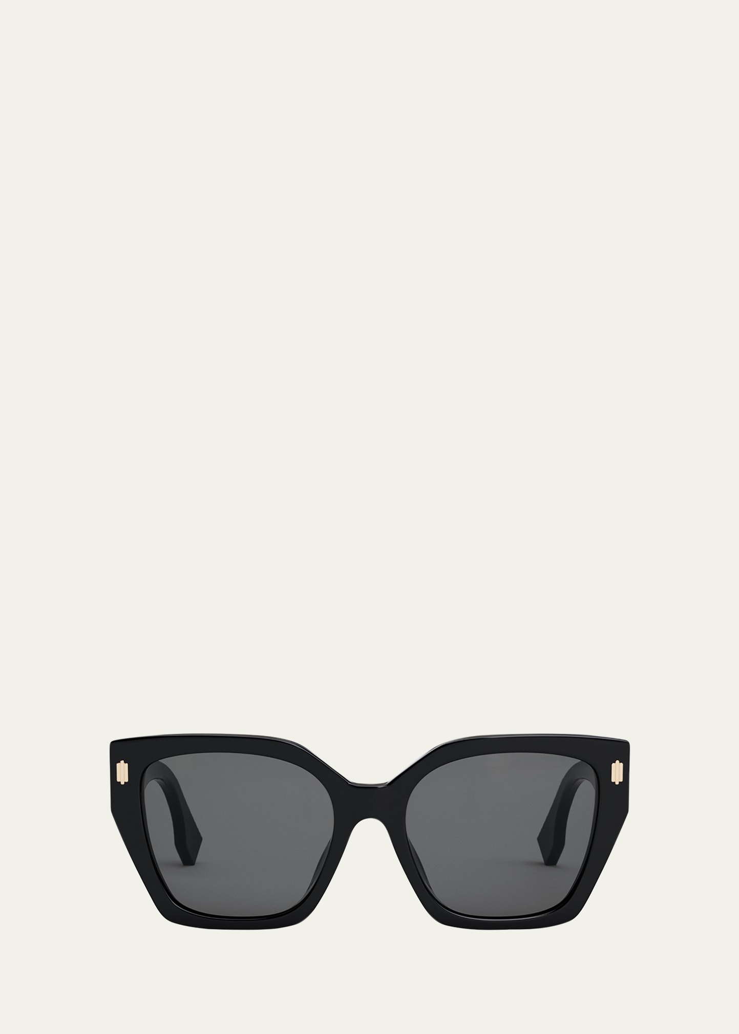 Fendi O'Lock - Palladium metal sunglasses with gray lenses and