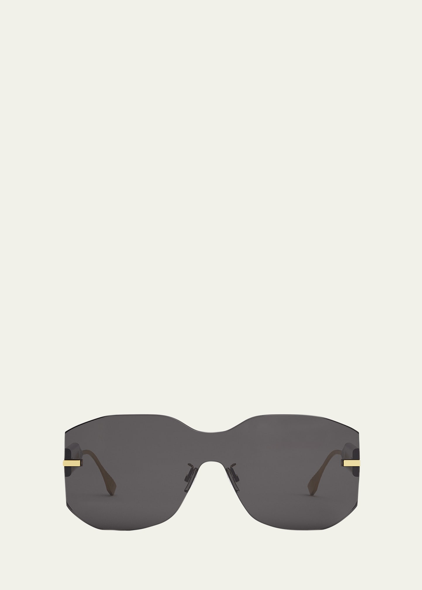 Fendi Rectangular Metal Shield Sunglasses