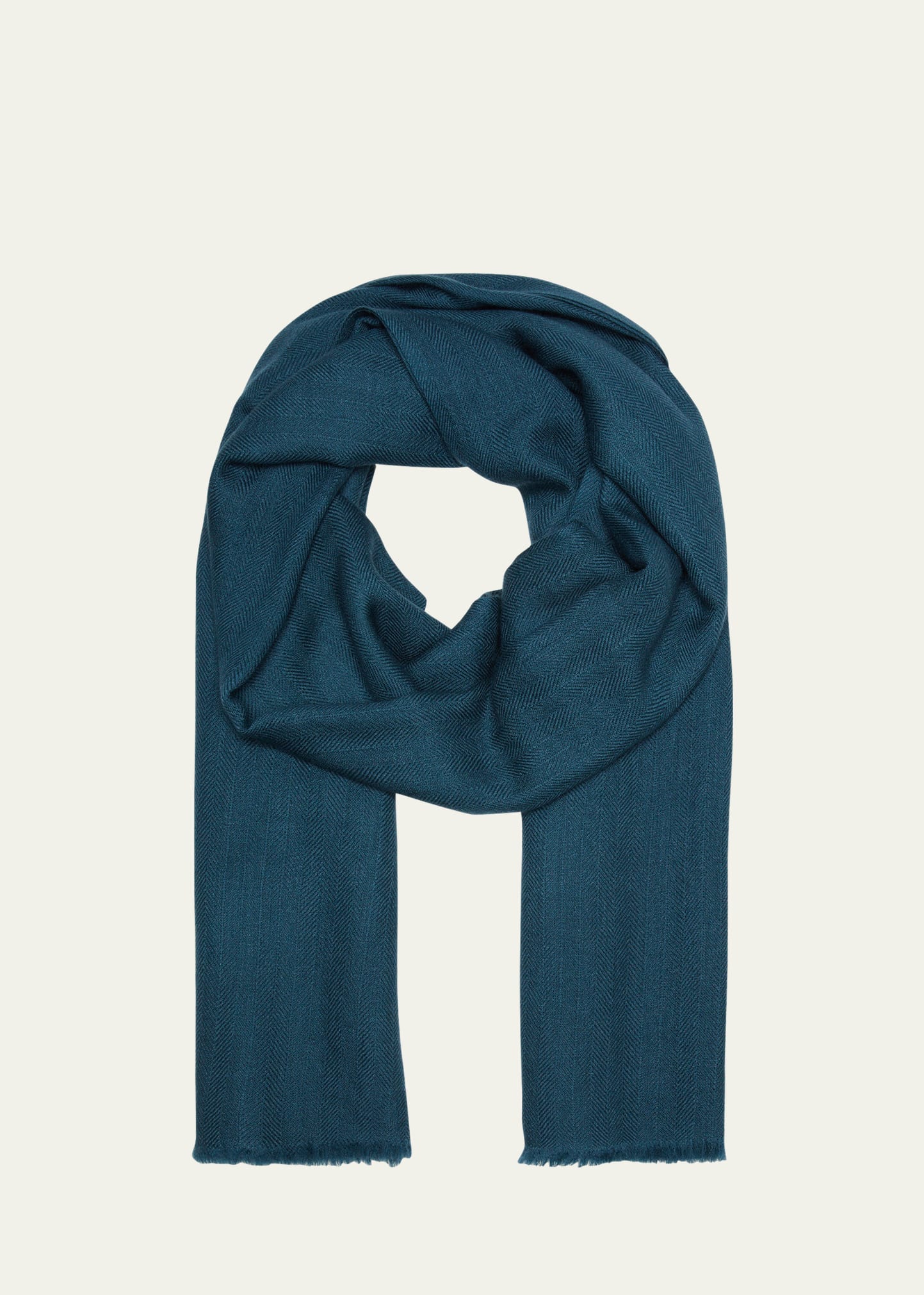 Denis Colomb Kiri Cashmere Shawl In Deep Teal