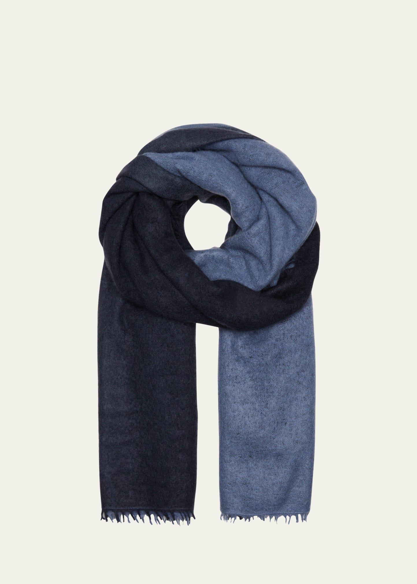 Fuzzy Feture Two-Tone Cashmere Scarf