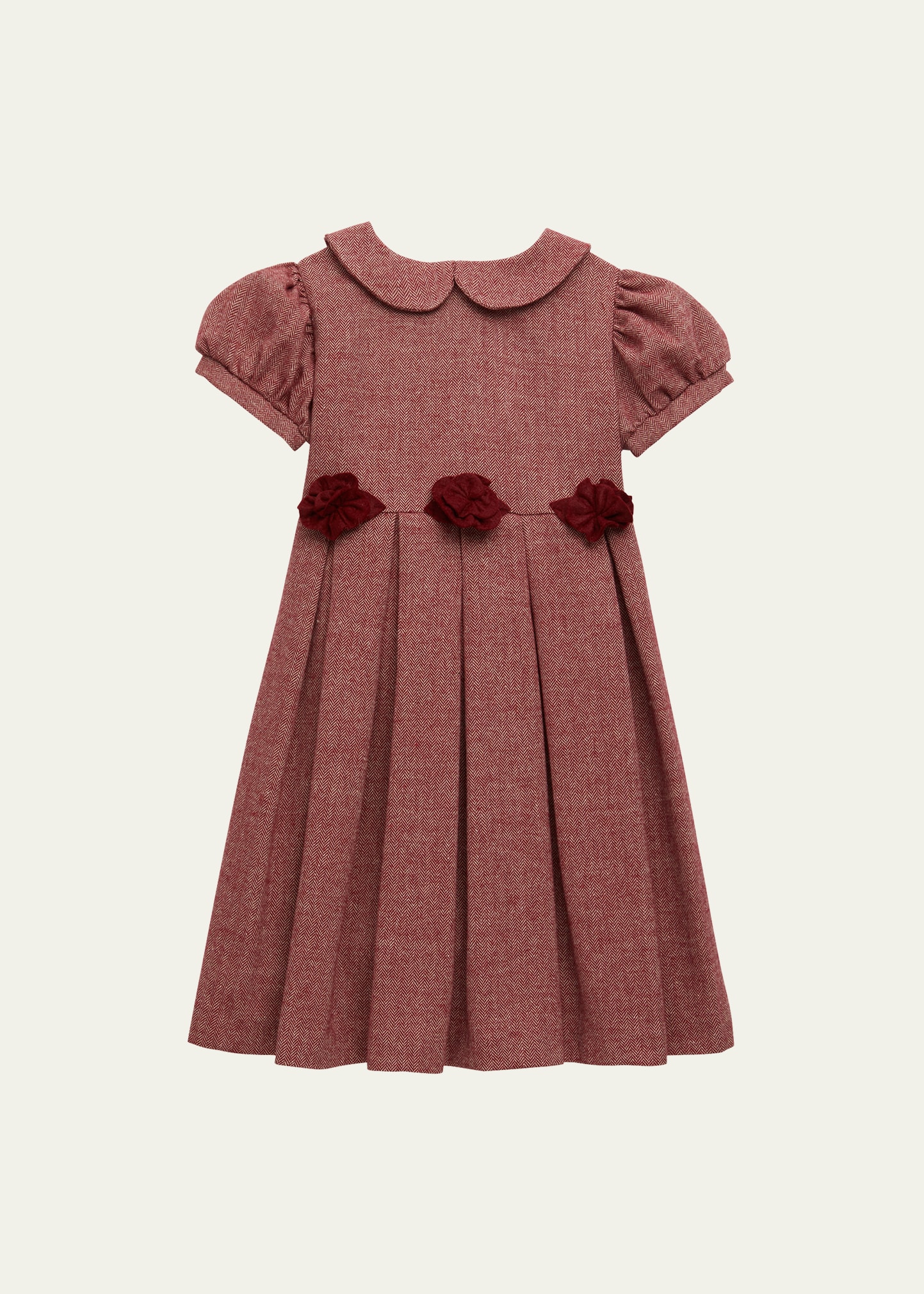 Girl's Rose Applique Dress, Size 3-10