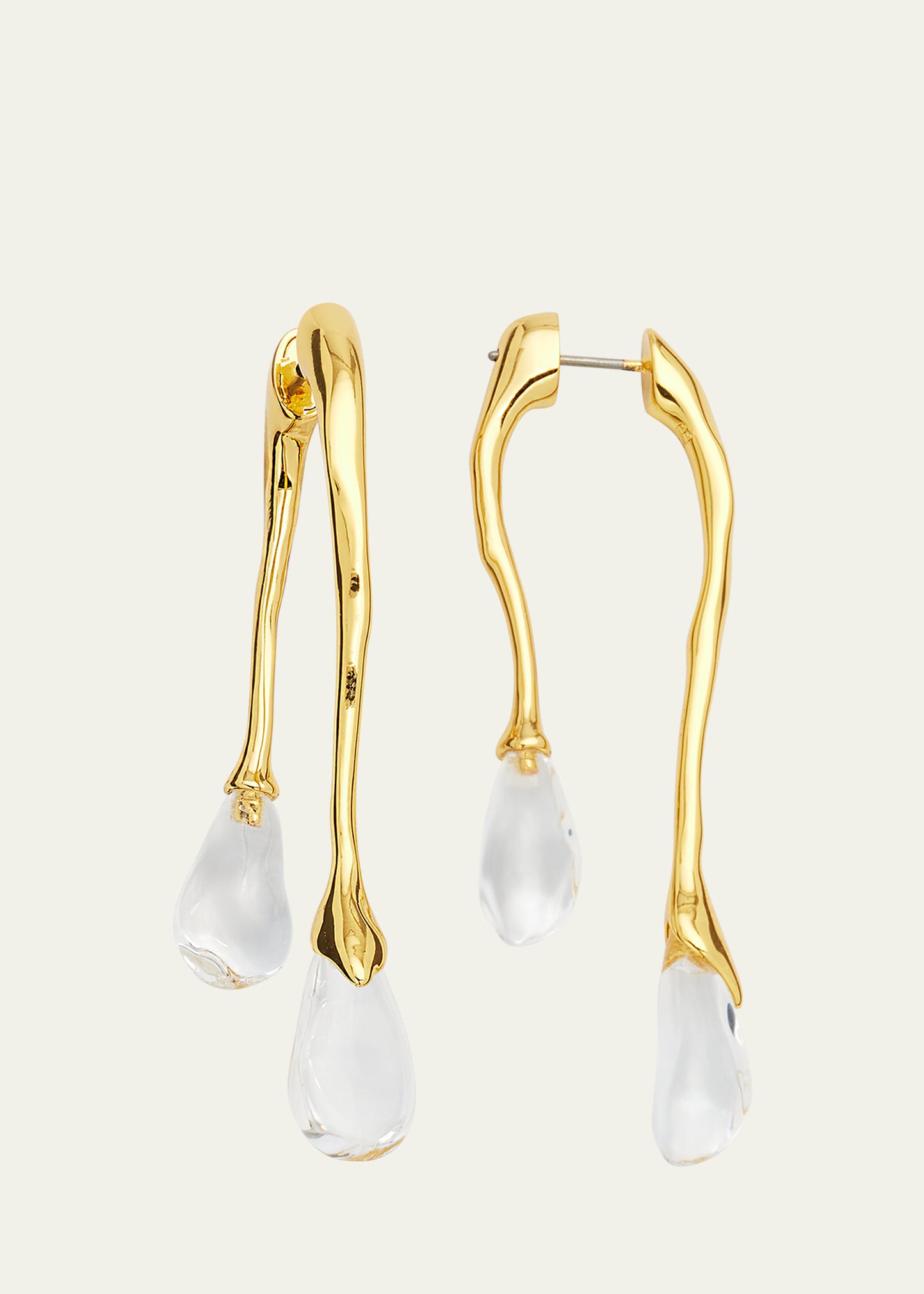 Lucite Front-Back Double Drop Earrings