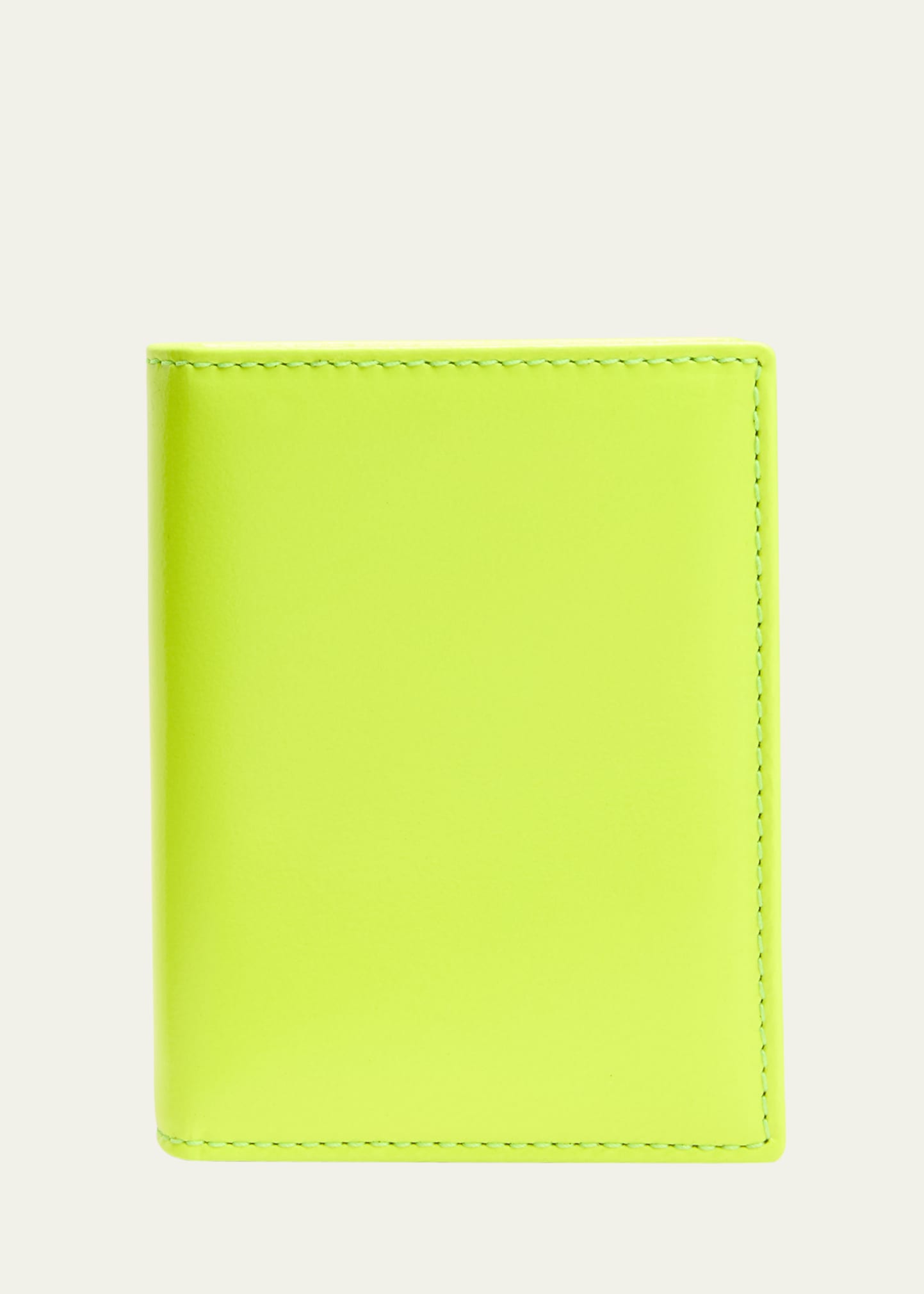 Comme Des Garçons Men's Super Fluo Bifold Card Case In Yellow/orange