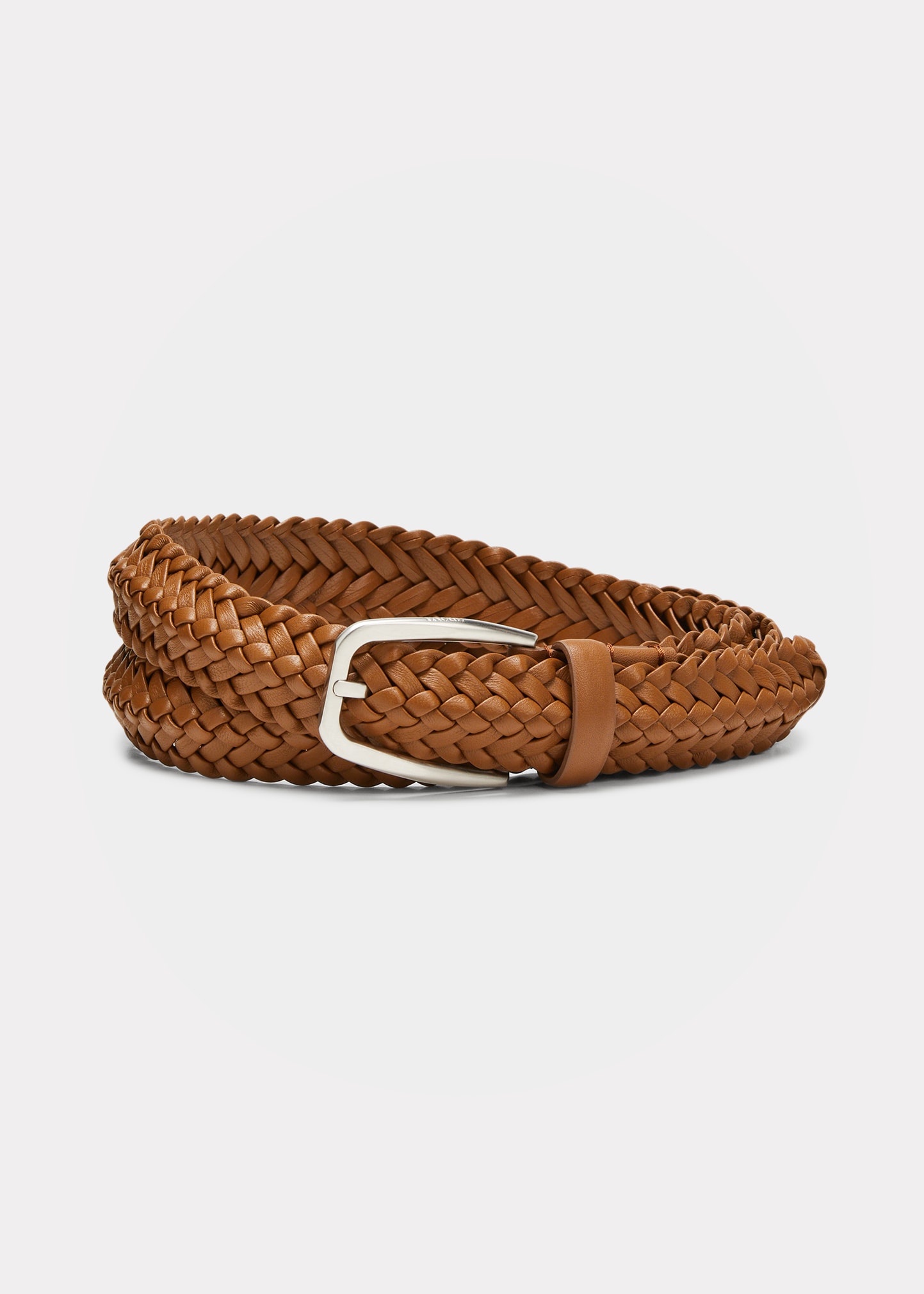 Men's Braided Leather Belt, 30mm