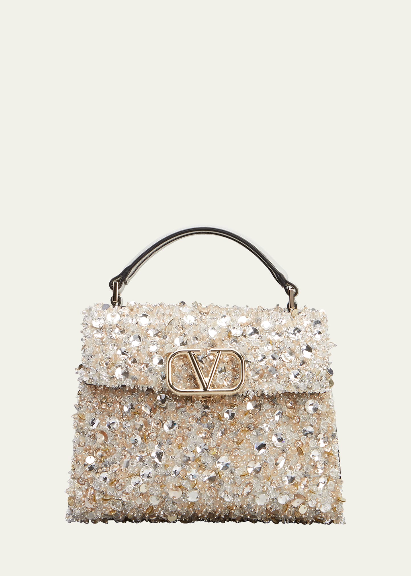 Valentino Garavani VSling crystal-embellished leather tote bag