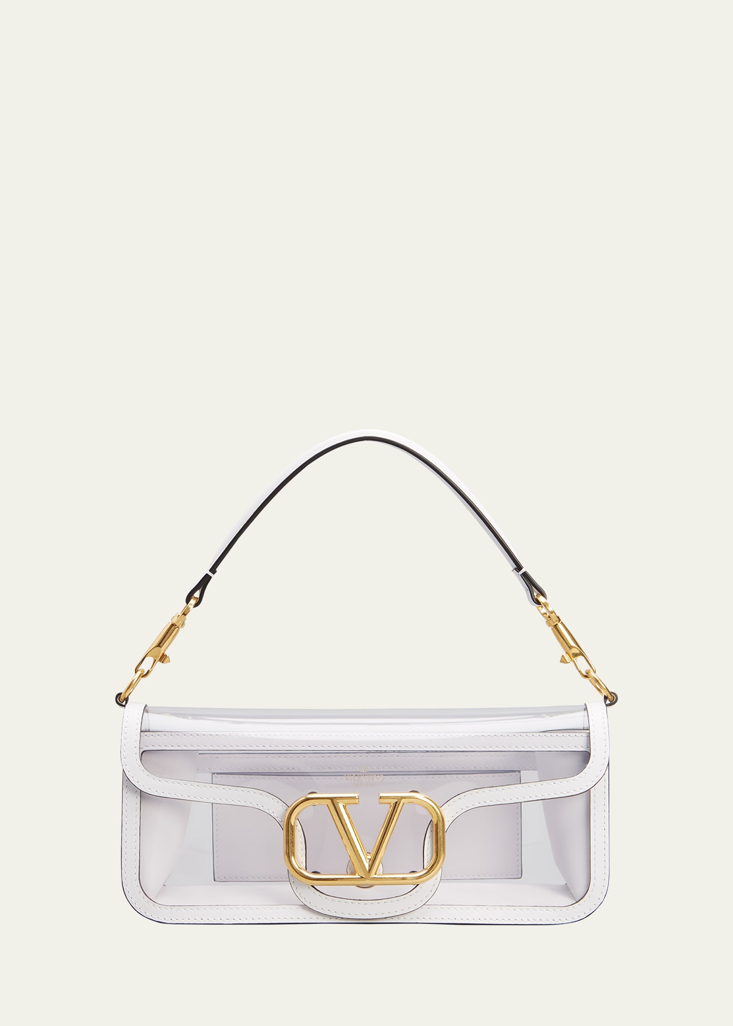 Valentino Garavani Loco Vlogo Clear Shoulder Bag In Traspa Bianco | ModeSens