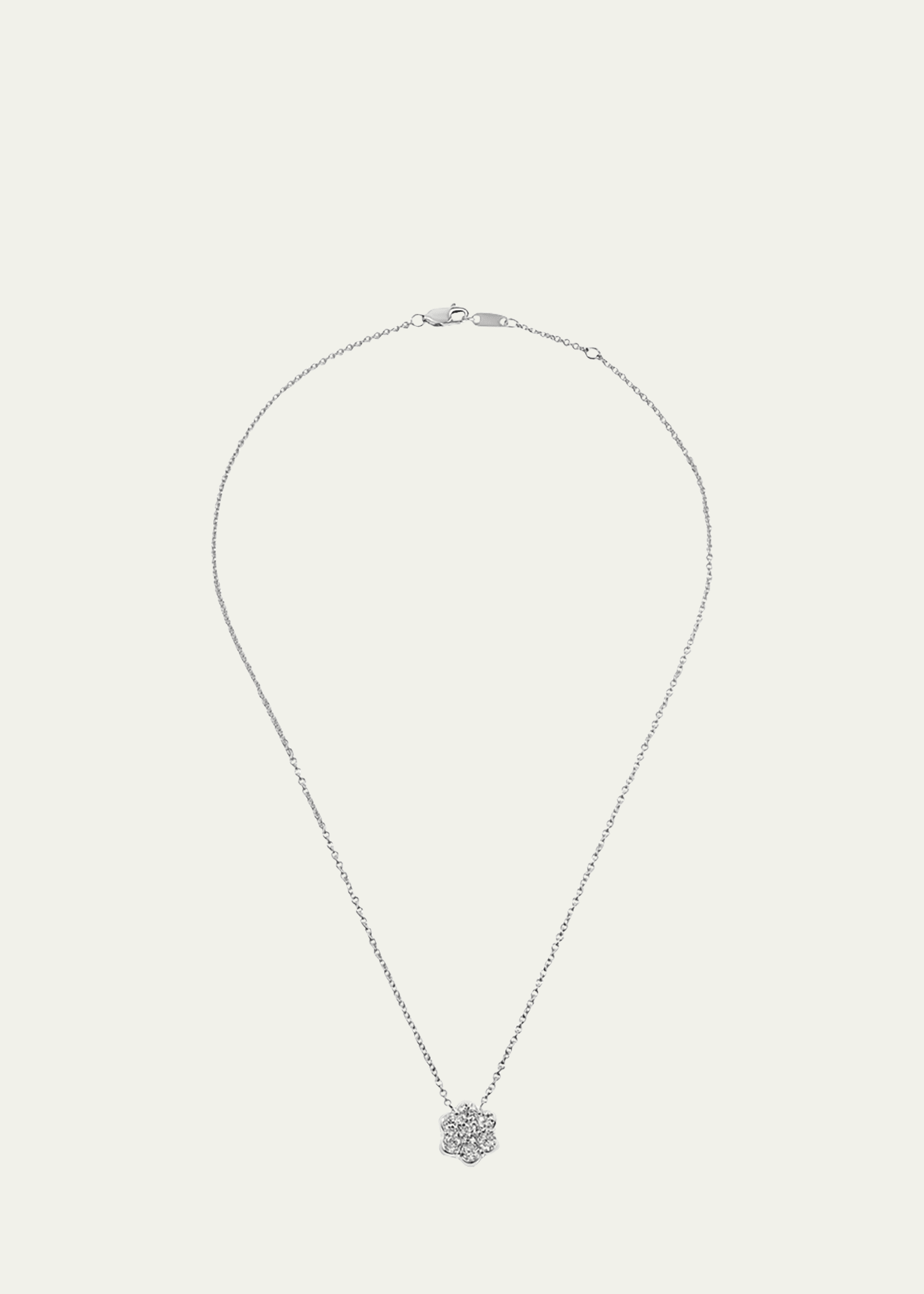 Bayco Platinum and Diamond Flower Pendant Necklace, Medium