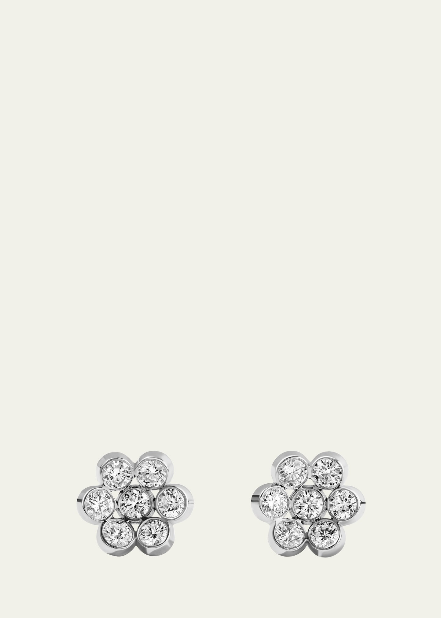 Bayco Fiore Platinum and Diamond Stud Earrings, Large