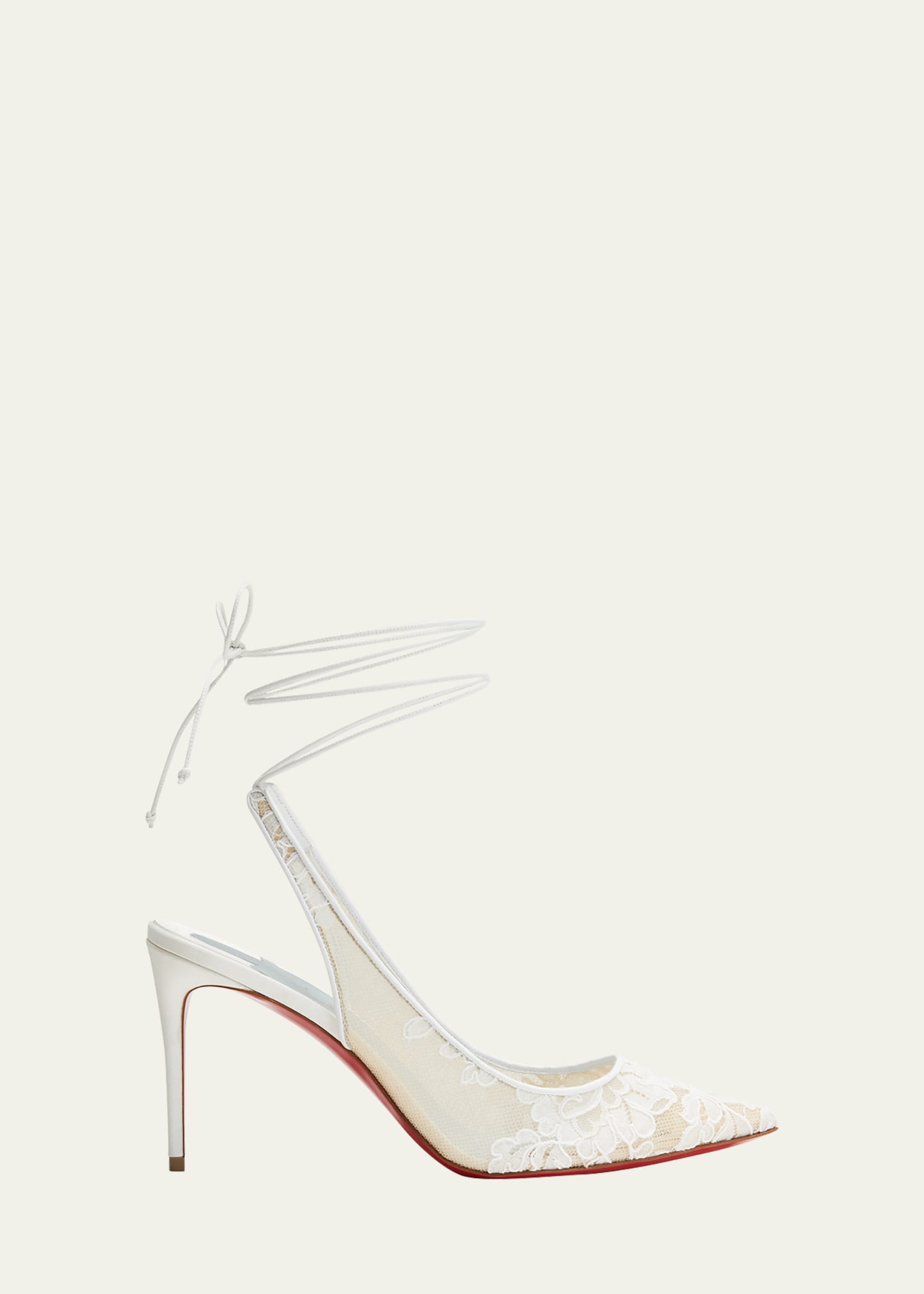 Christian Louboutin Kate Lace Red Sole Ankle-Tie Pumps