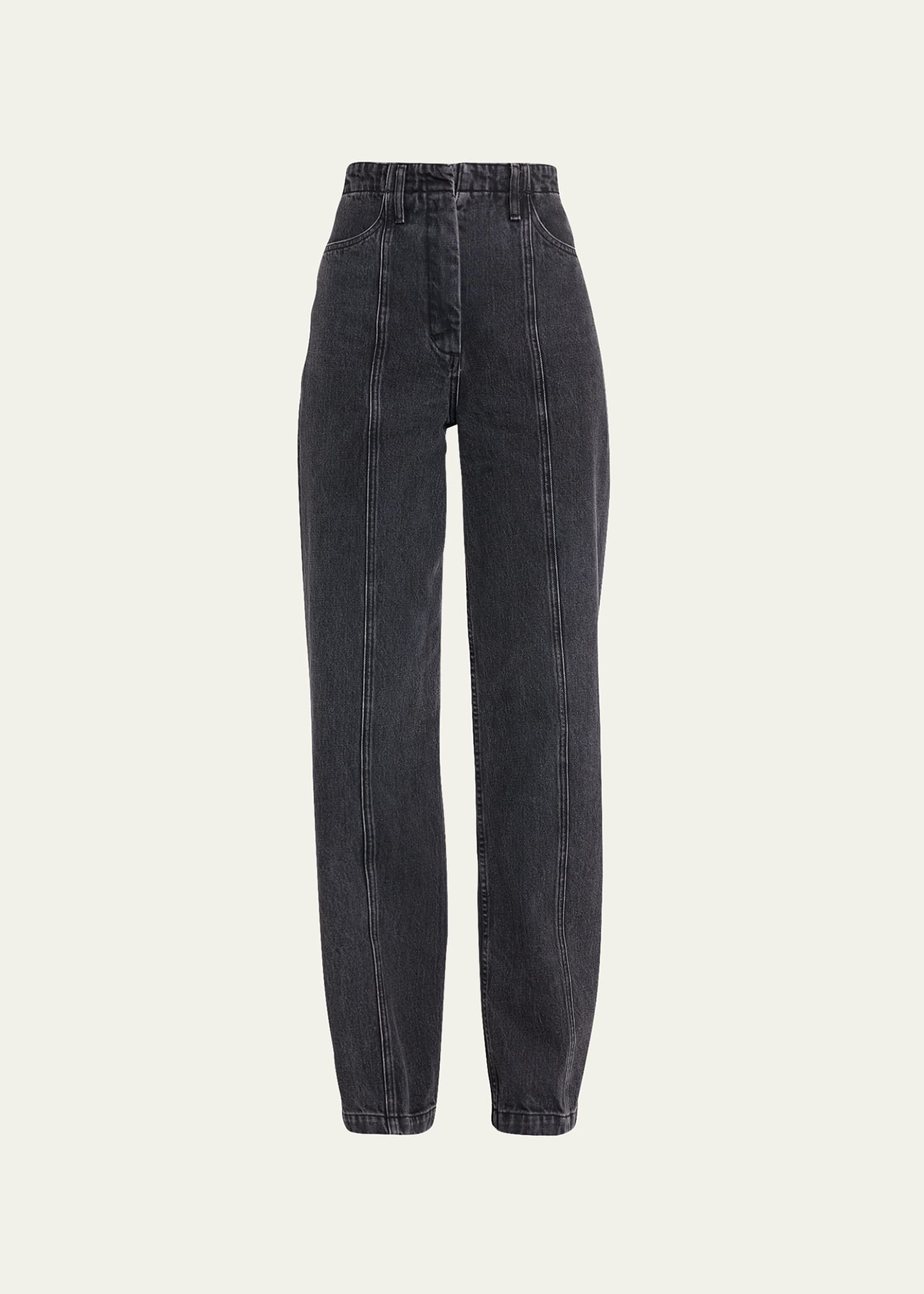 Hayden Mid-Rise Seamed Straight Jeans