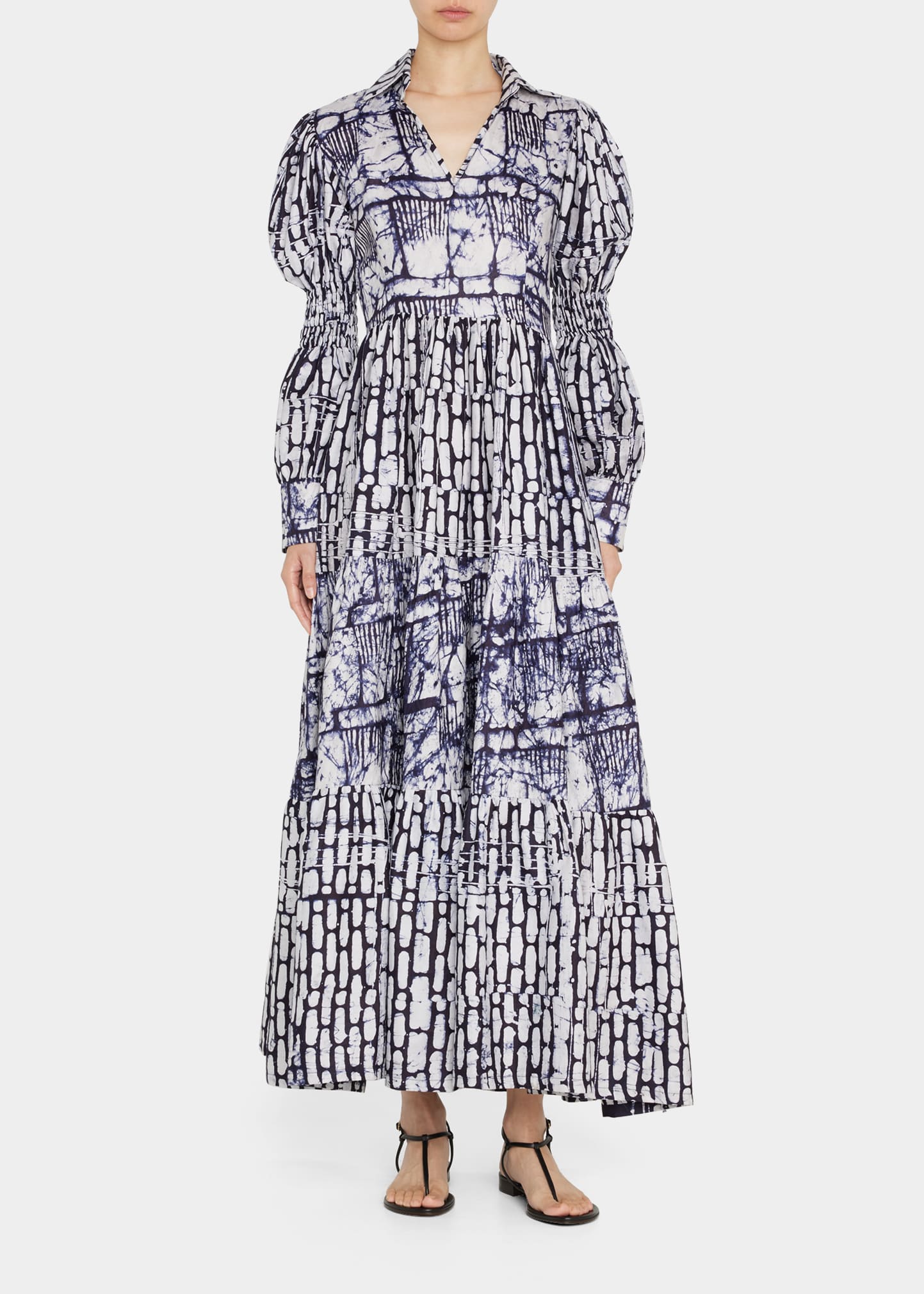 Olamide Tiered Multipattern Maxi Dress