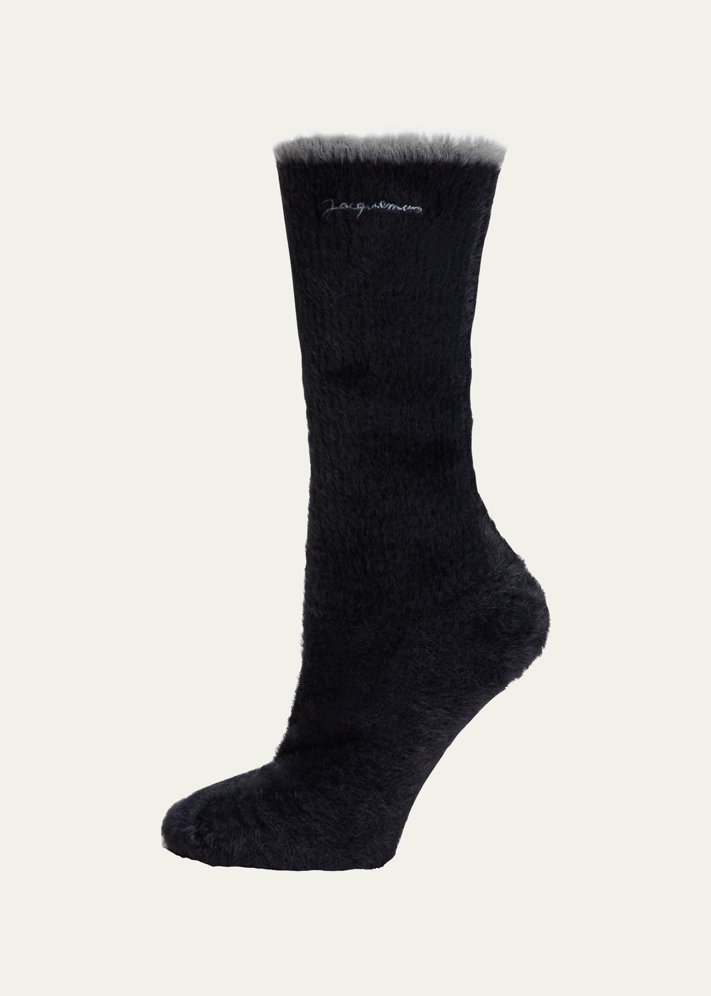 Jacquemus Les Neve Fluffy Logo-Embroidered Socks