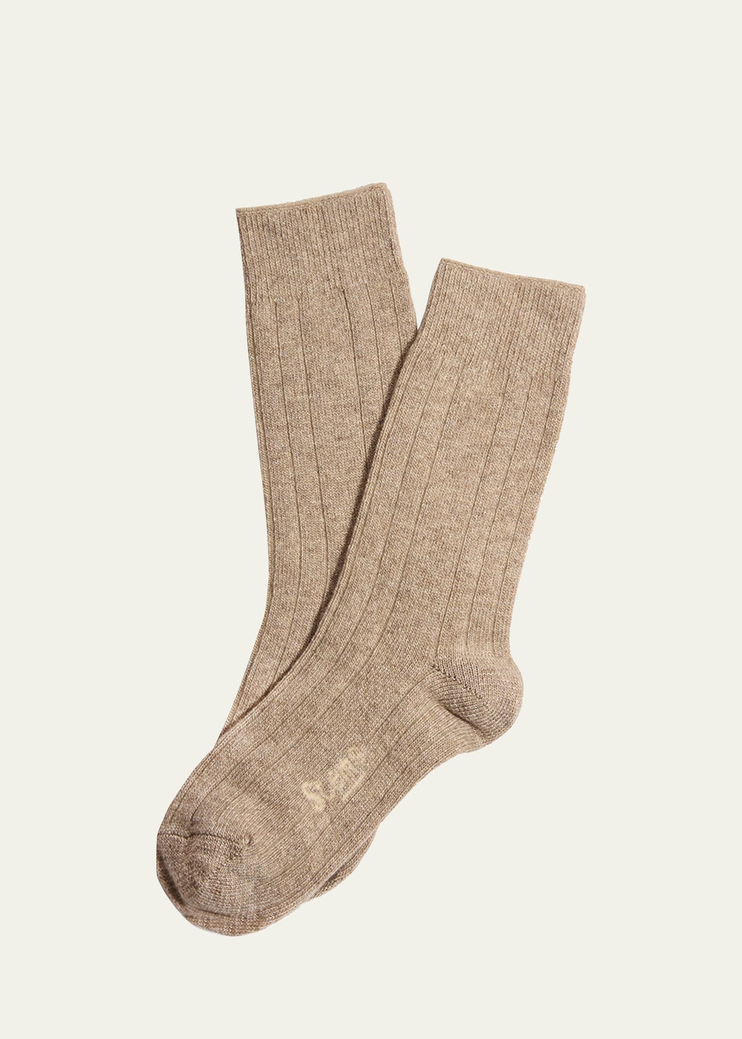 Shop Stems Ribbed Lux Cashmere Socks In Oat