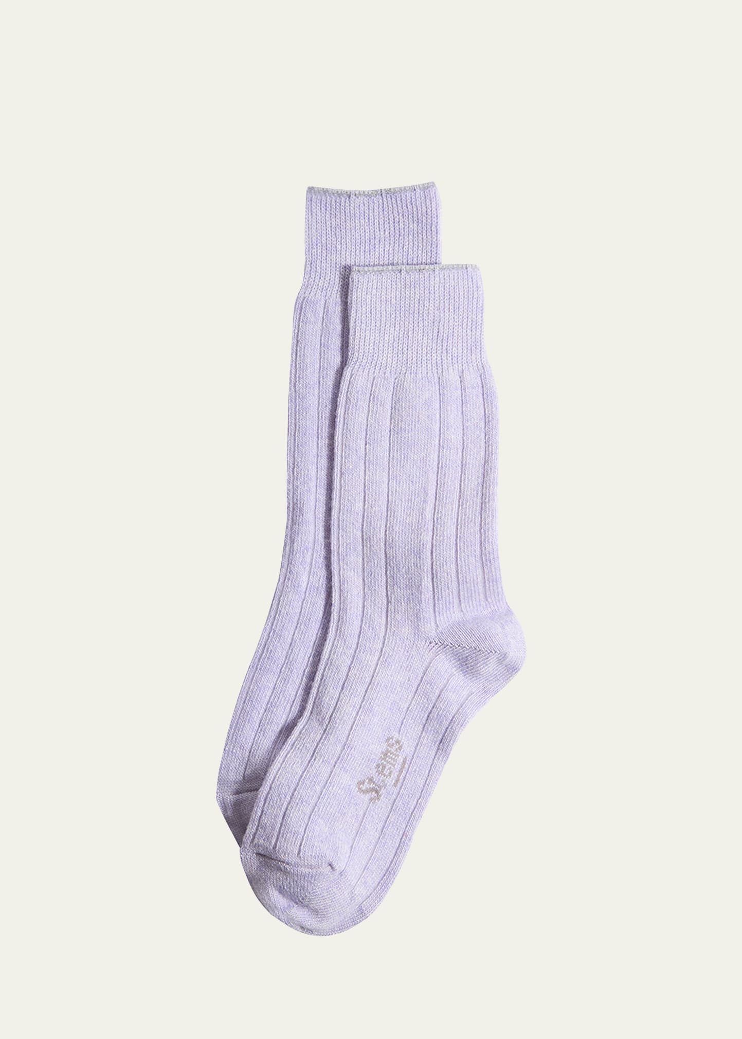 Stems Ribbed Lux Cashmere Socks In Purple