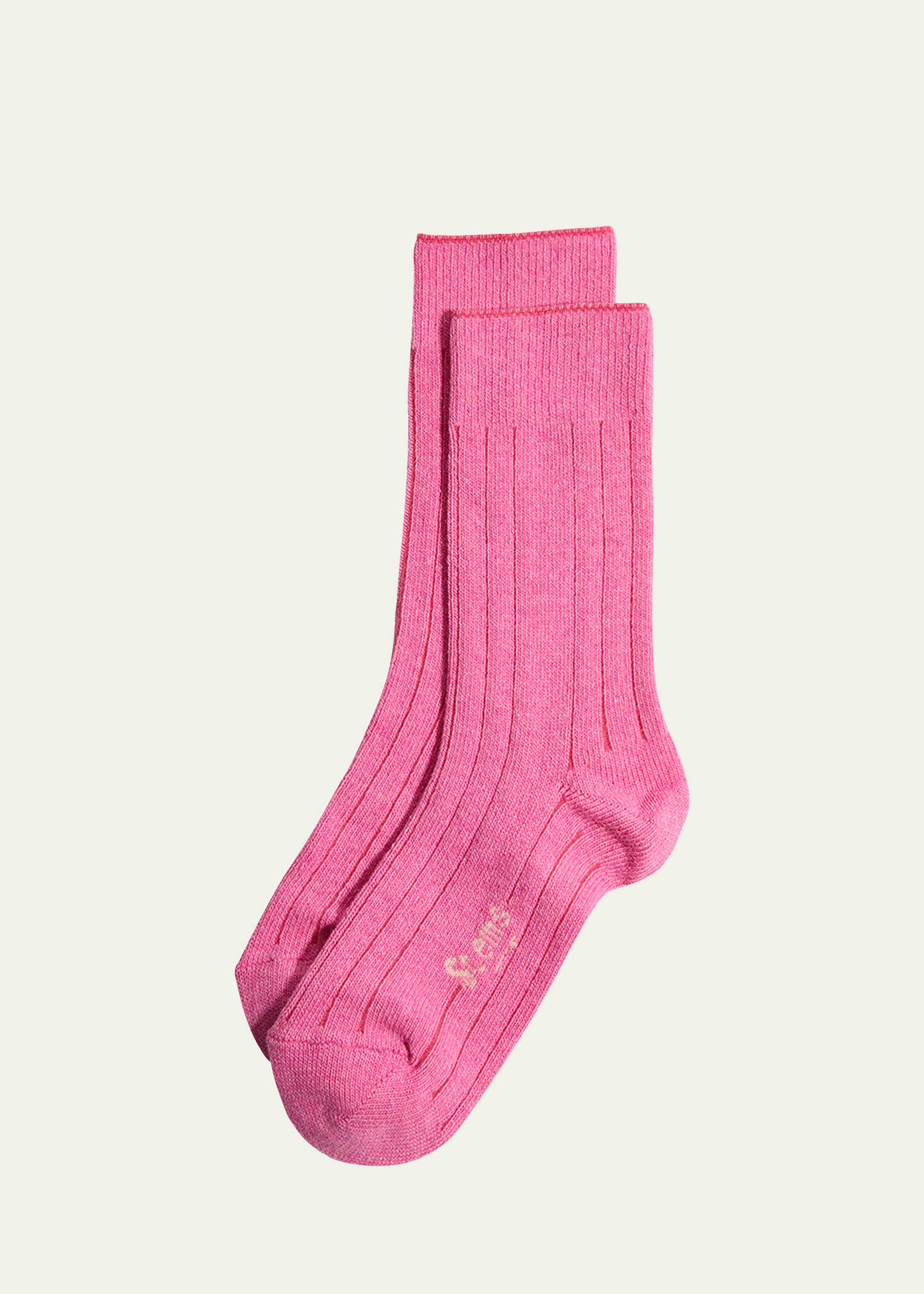 Stems Ribbed Lux Cashmere Socks In Pink