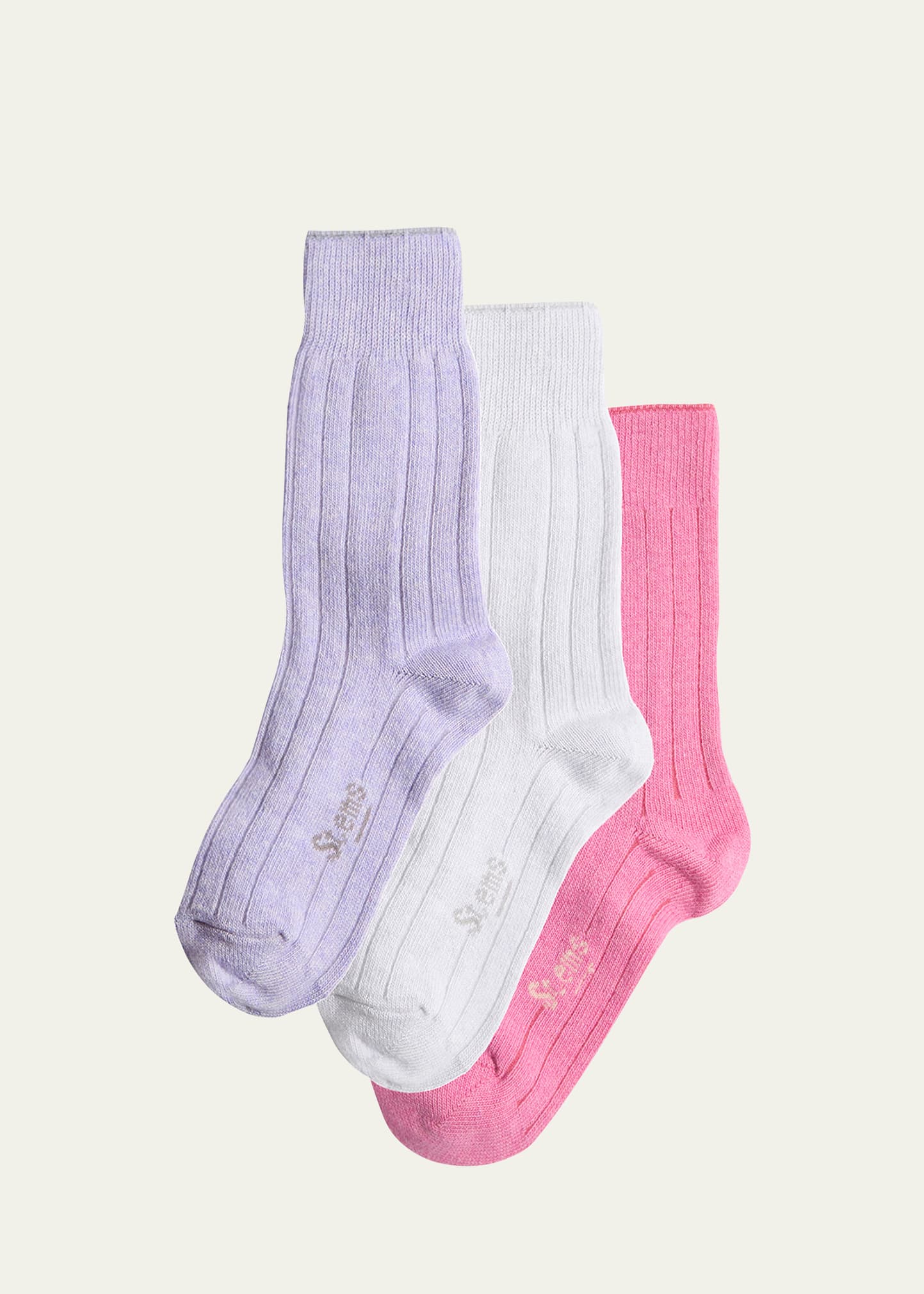 Ribbed Lux Cashmere Socks 3-Pack