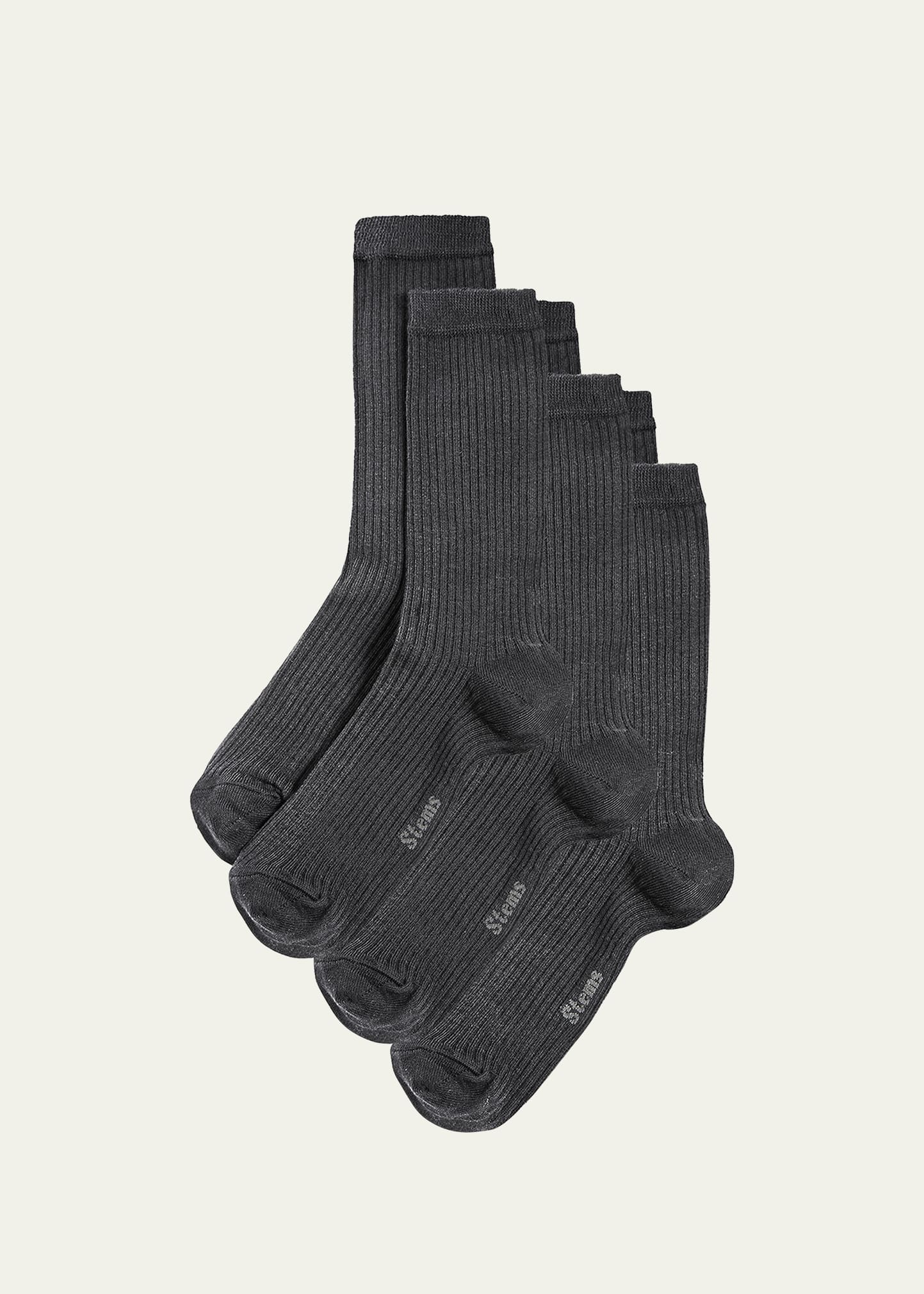 Cashmere-Cotton Crew Socks 3-Pack