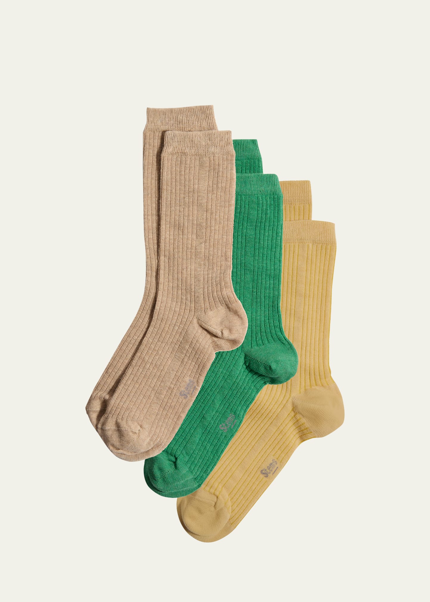 Cashmere-Cotton Crew Socks 3-Pack