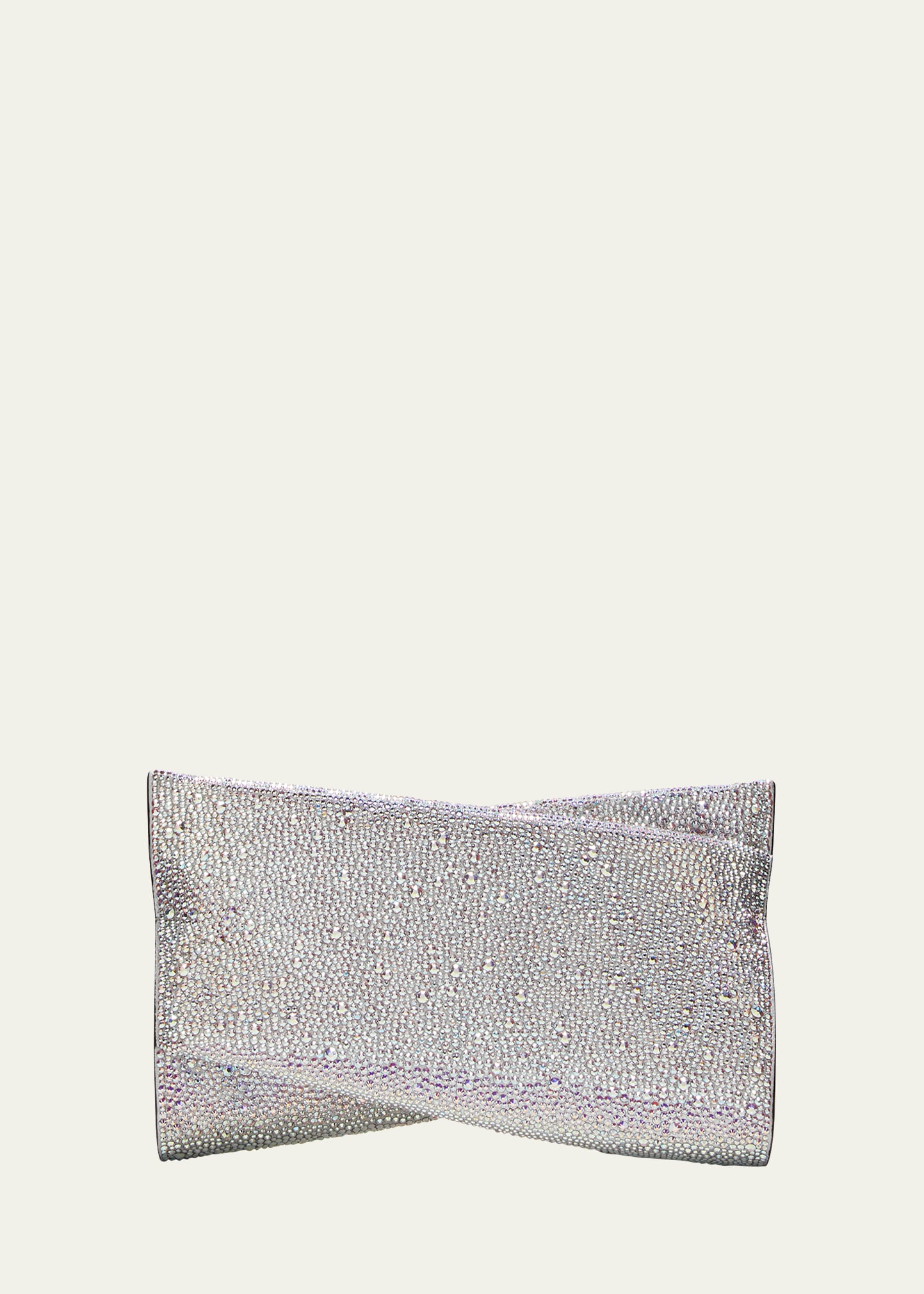 Christian Louboutin Loubitwist Small Strass Clutch Bag In Plata