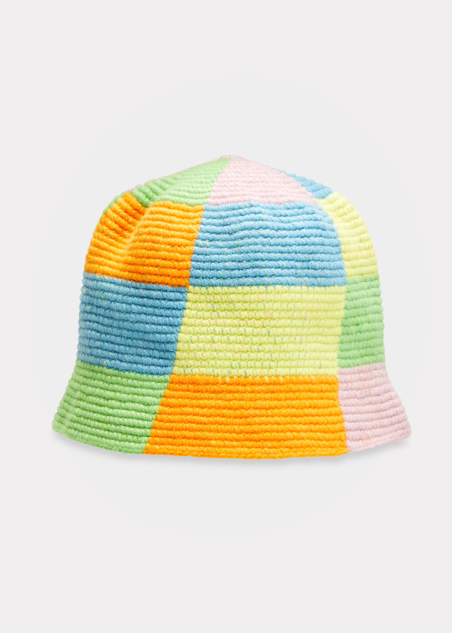 Men's Toy Checker Cashmere Knit Bucket Hat