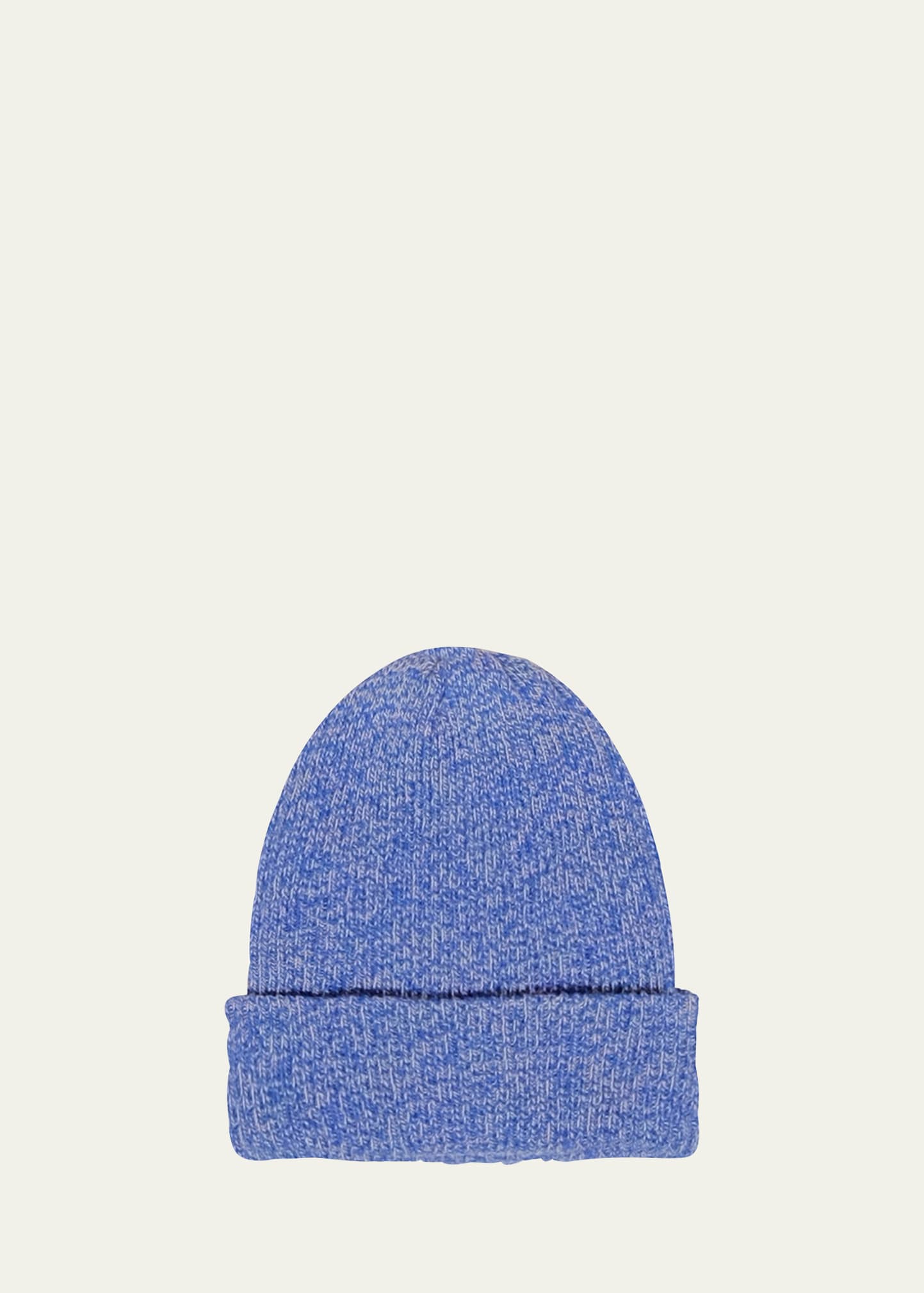 The Elder Statesman Men's Cashmere Rib-knit Beanie Hat In Sapphire Marl