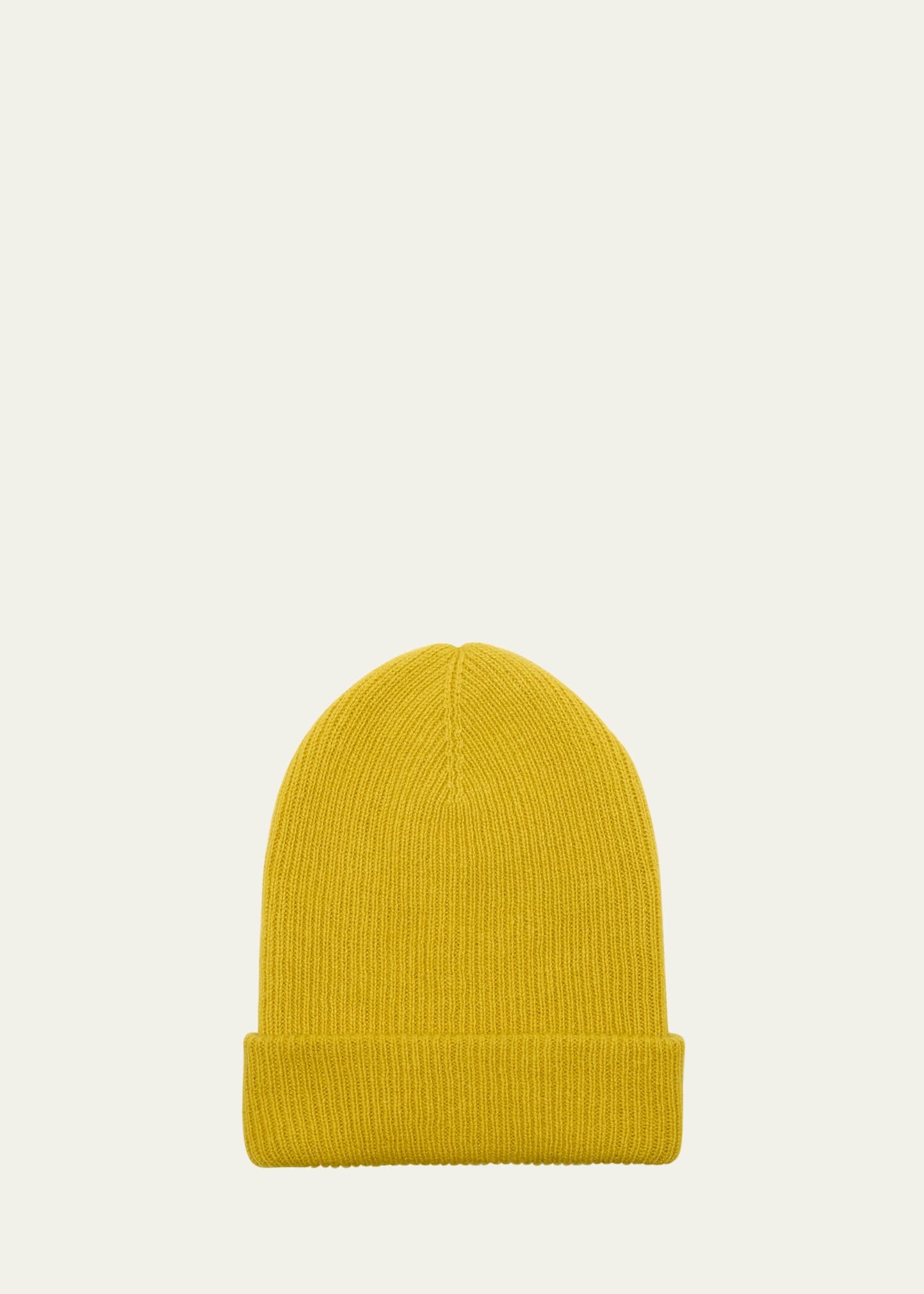 The Elder Statesman Men's Cashmere Rib-knit Beanie Hat In Yellow