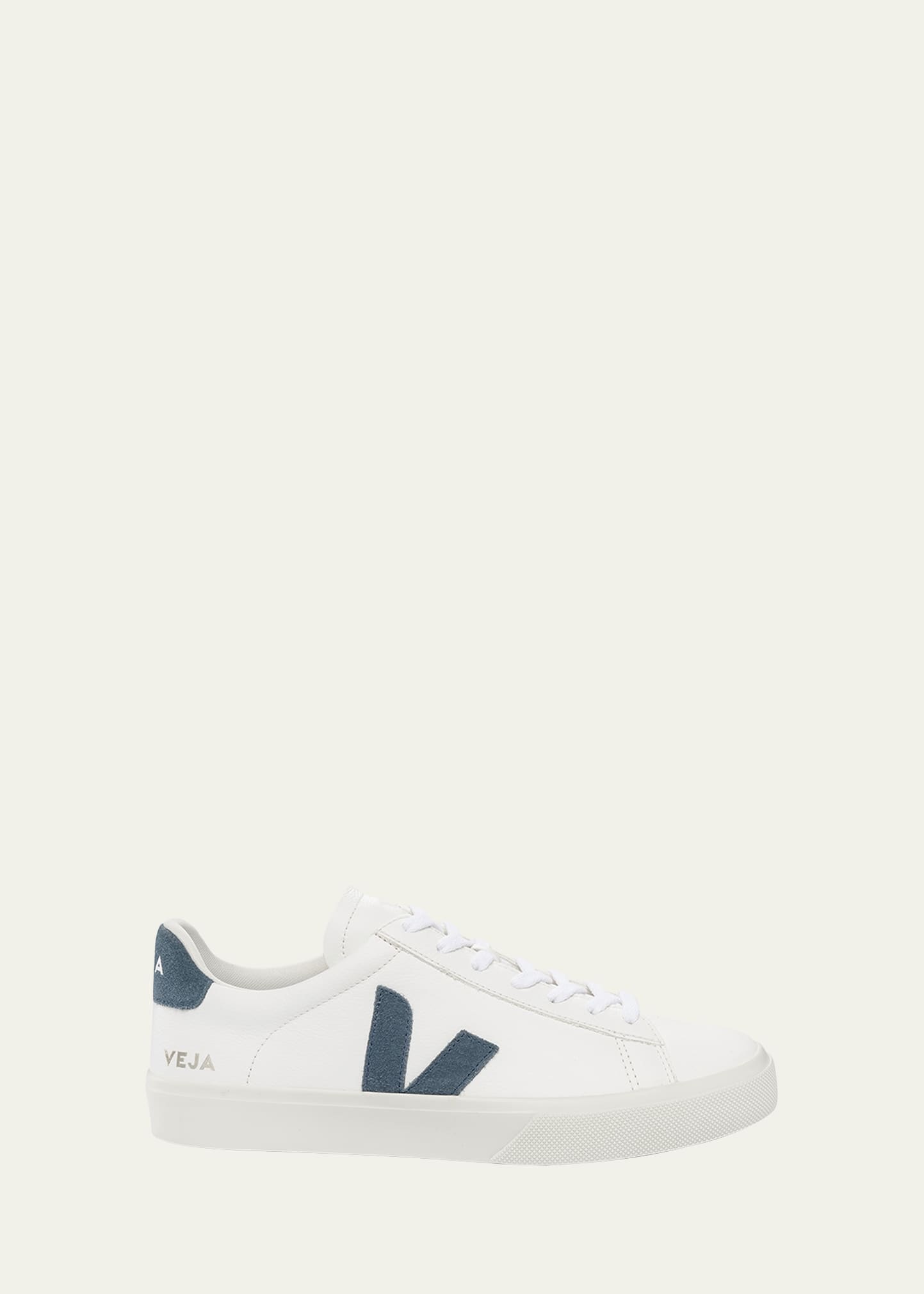 Veja Men's Campo Bicolor Leather Low-top Sneakers In Extra White Black