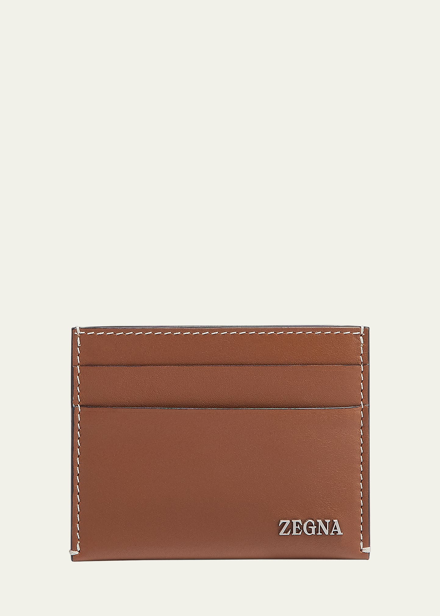 Zegna Men's Leather Card Case In Vsi