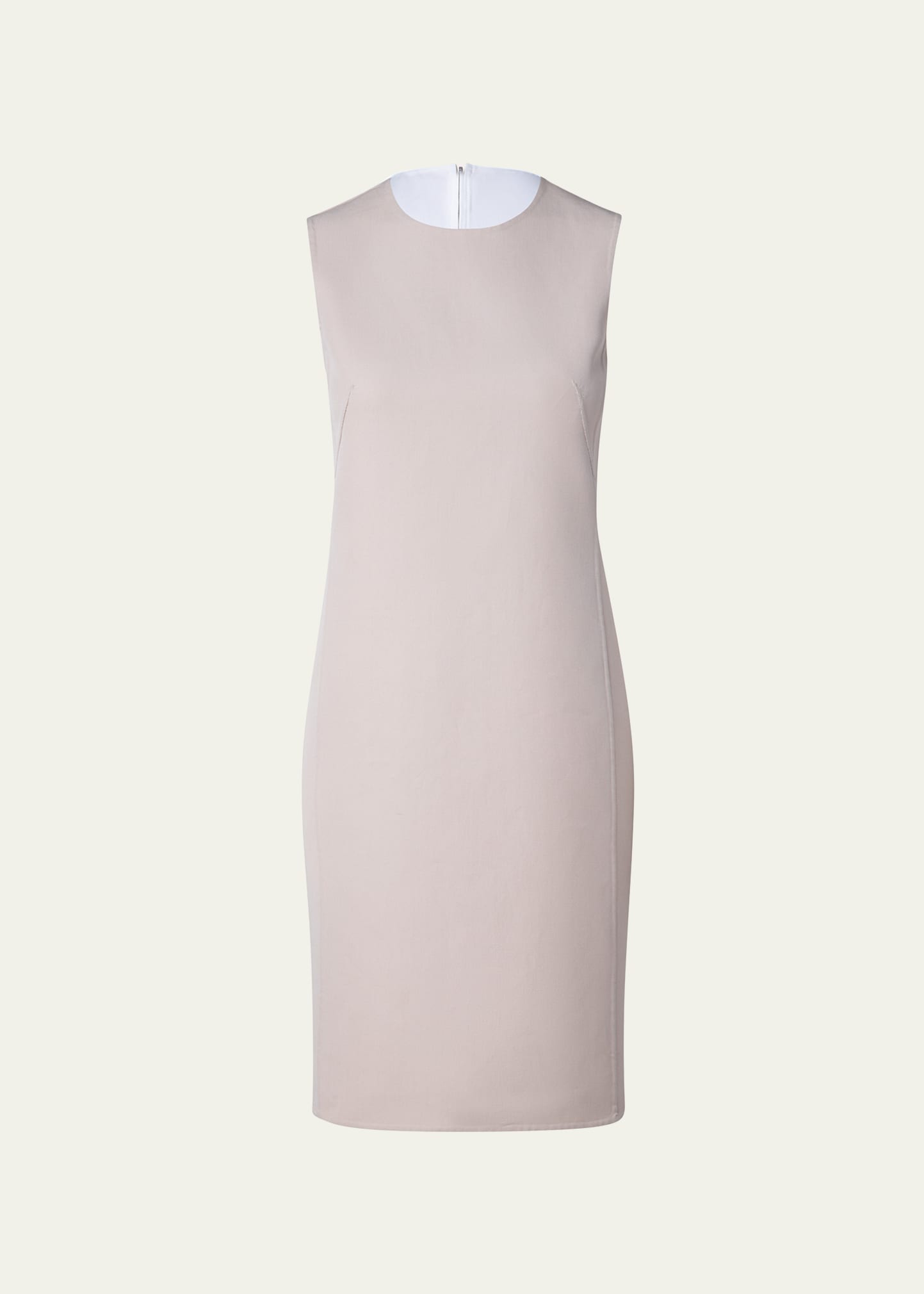 Akris Silk Crepe Shift Dress In Ecru-sand