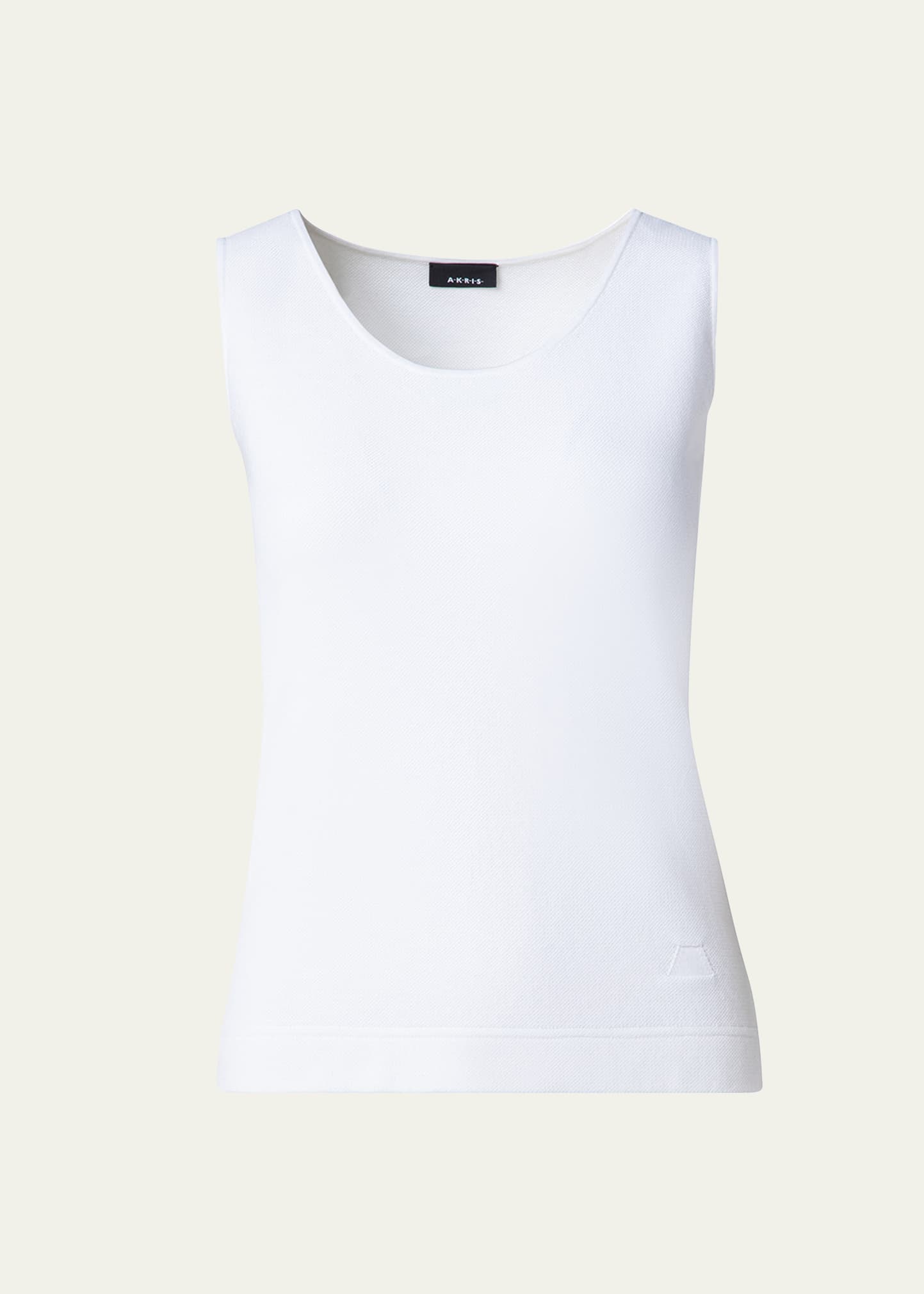 Akris Two-tone Knit Tank Top In Ecru