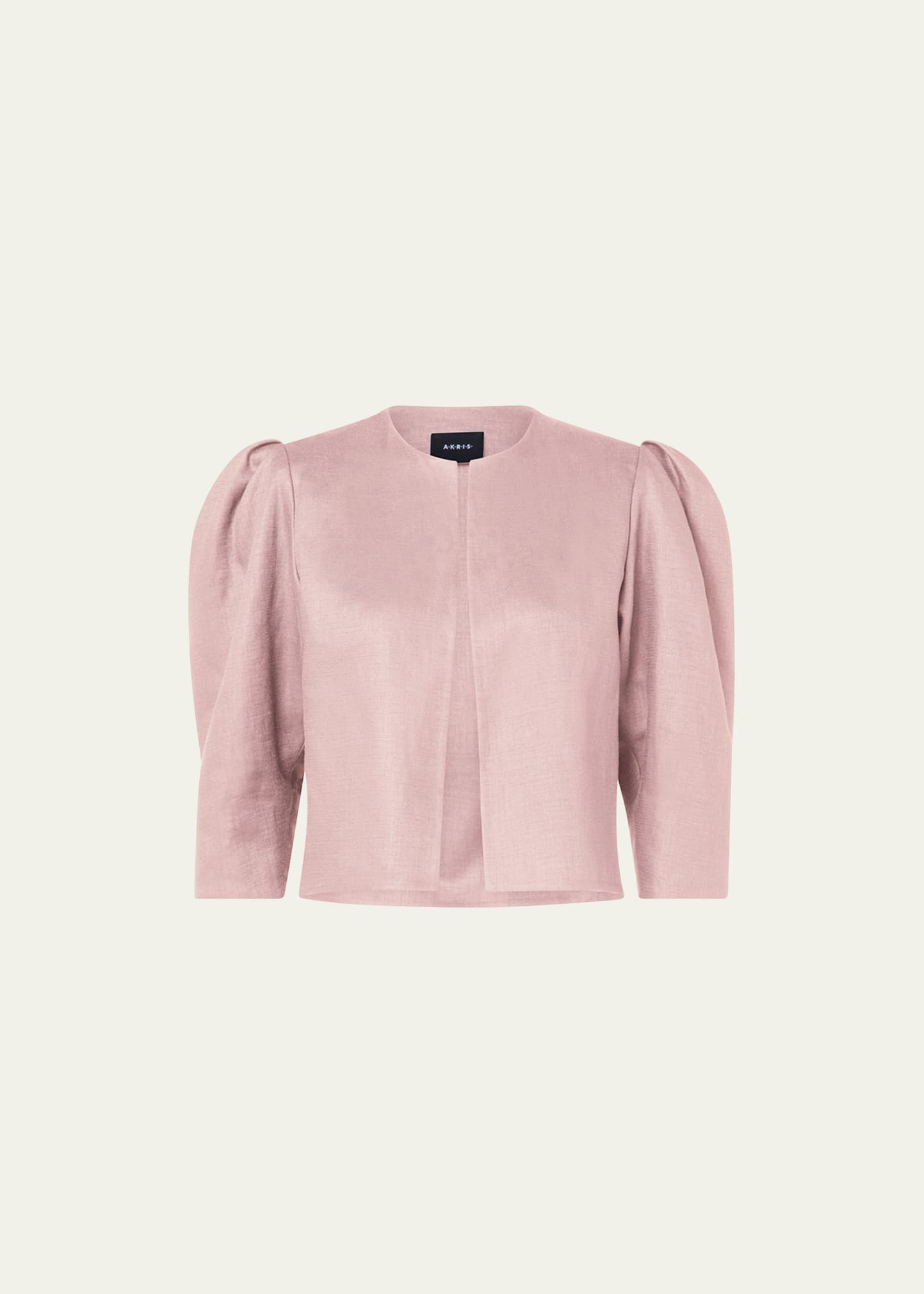 Akris Maya Puff-sleeve Linen Short Jacket In Lily | ModeSens