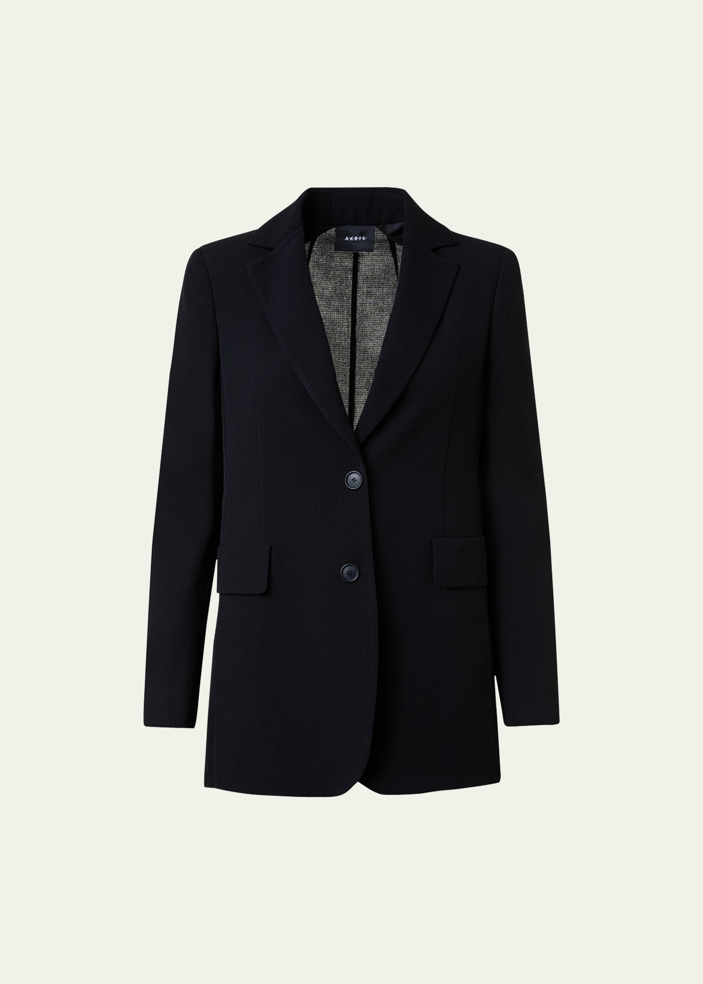 Akris Glenn Structured Cotton Double-face Blazer Jacket In Ecru