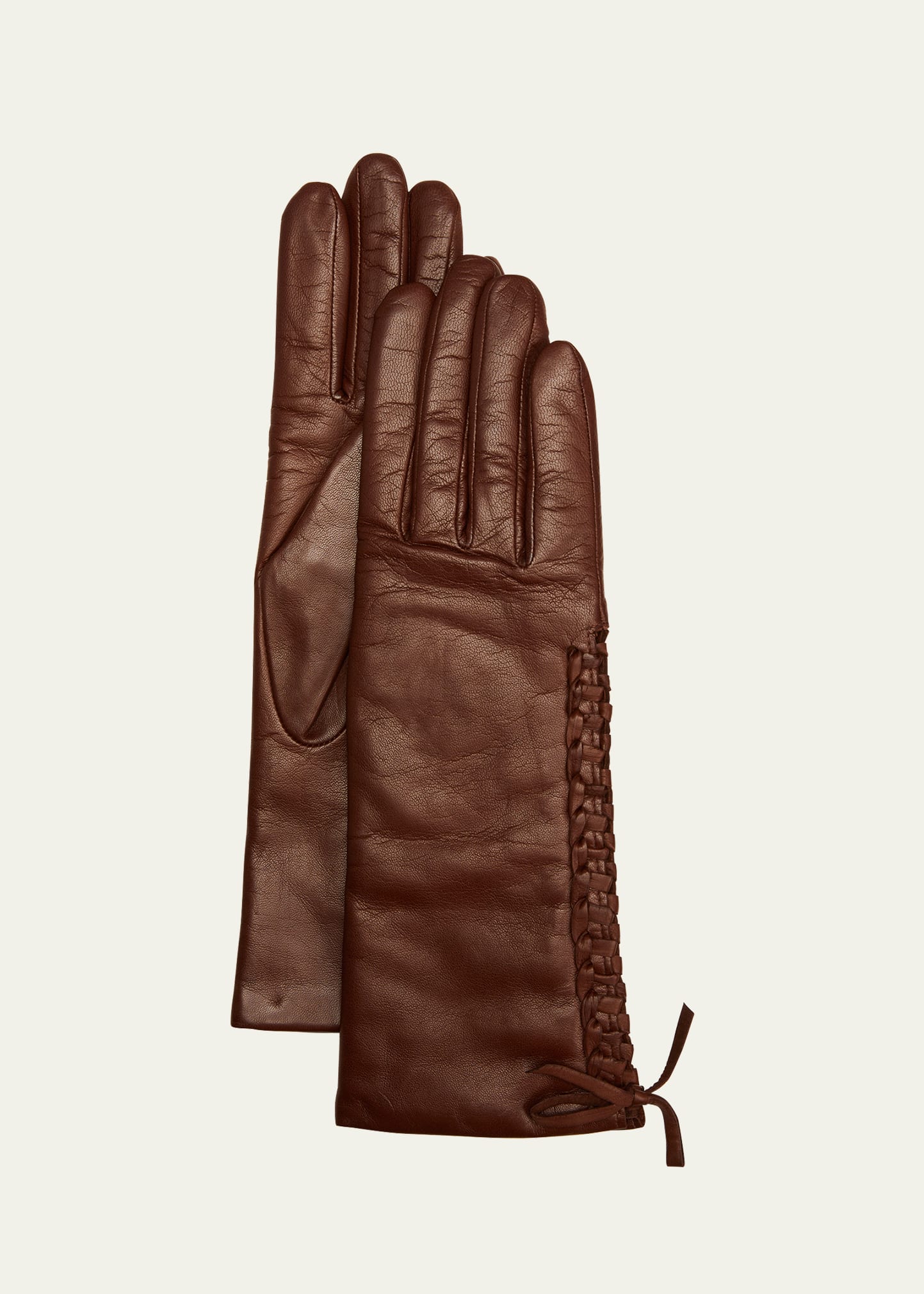 Side Stitch Cashmere & Leather Gloves