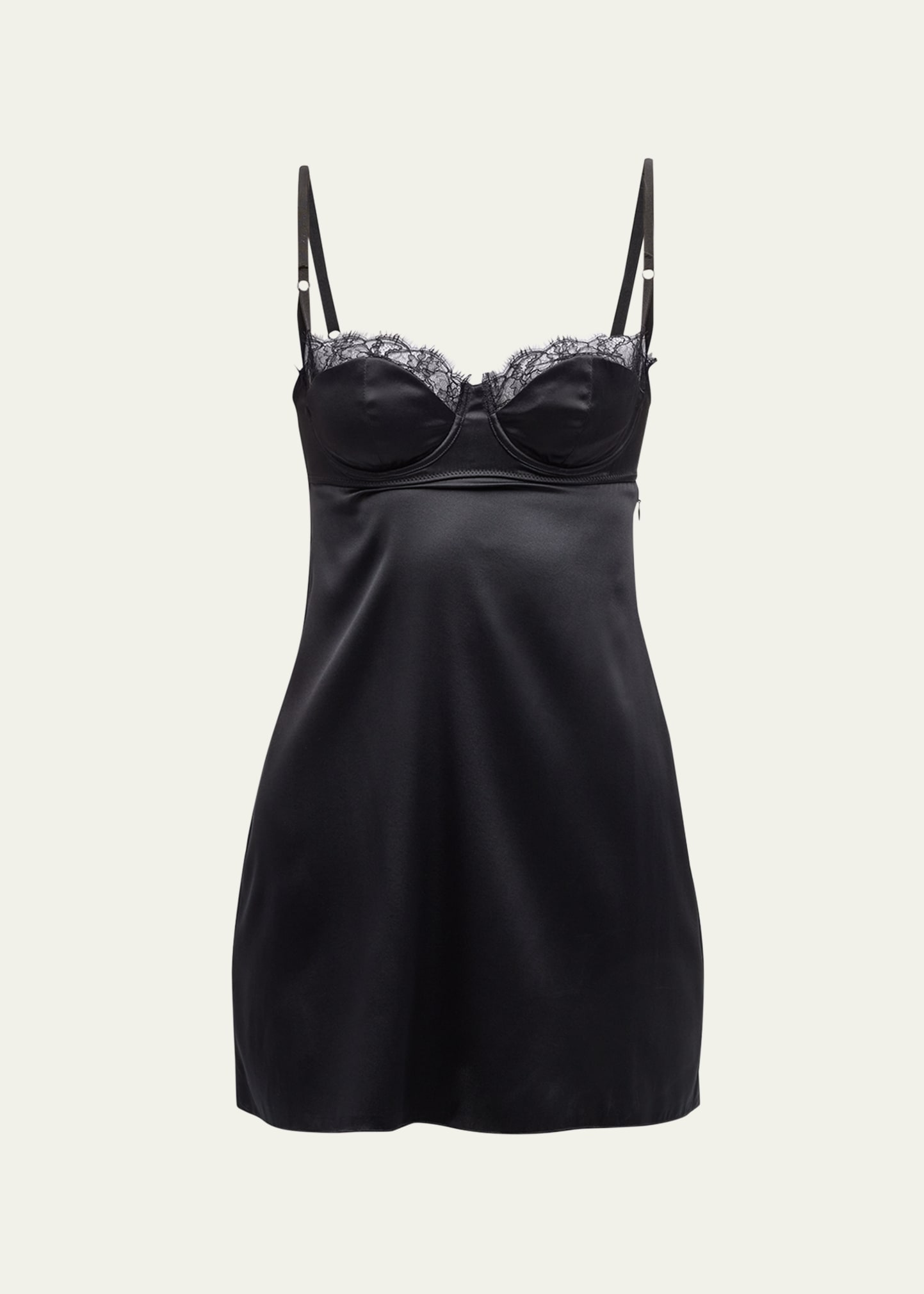 Kiki De Montparnasse Intime Lace-trim Nightie In Black