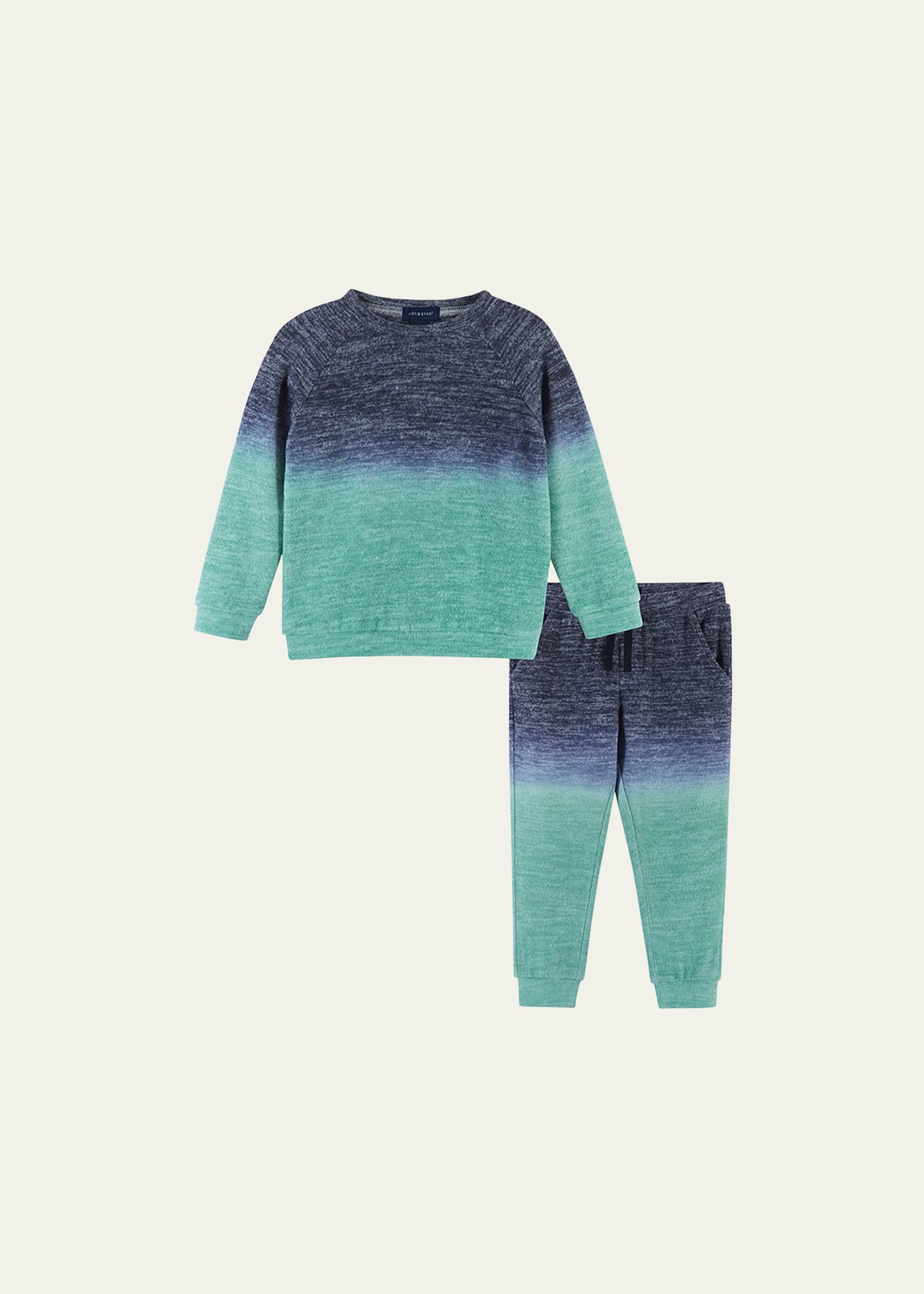 Shop Andy & Evan Boy's Hacci Knit Two-piece Set In Green Ombre