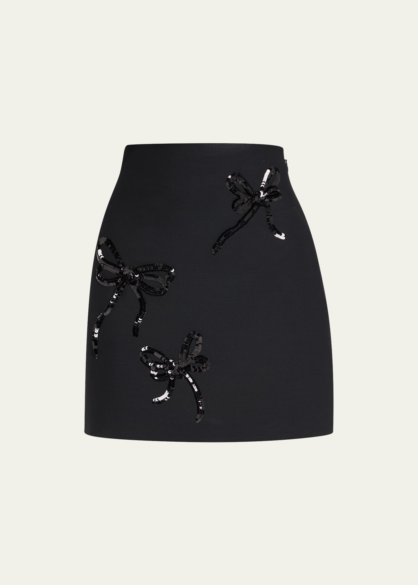 Bow-Embellished Crepe Mini Skirt