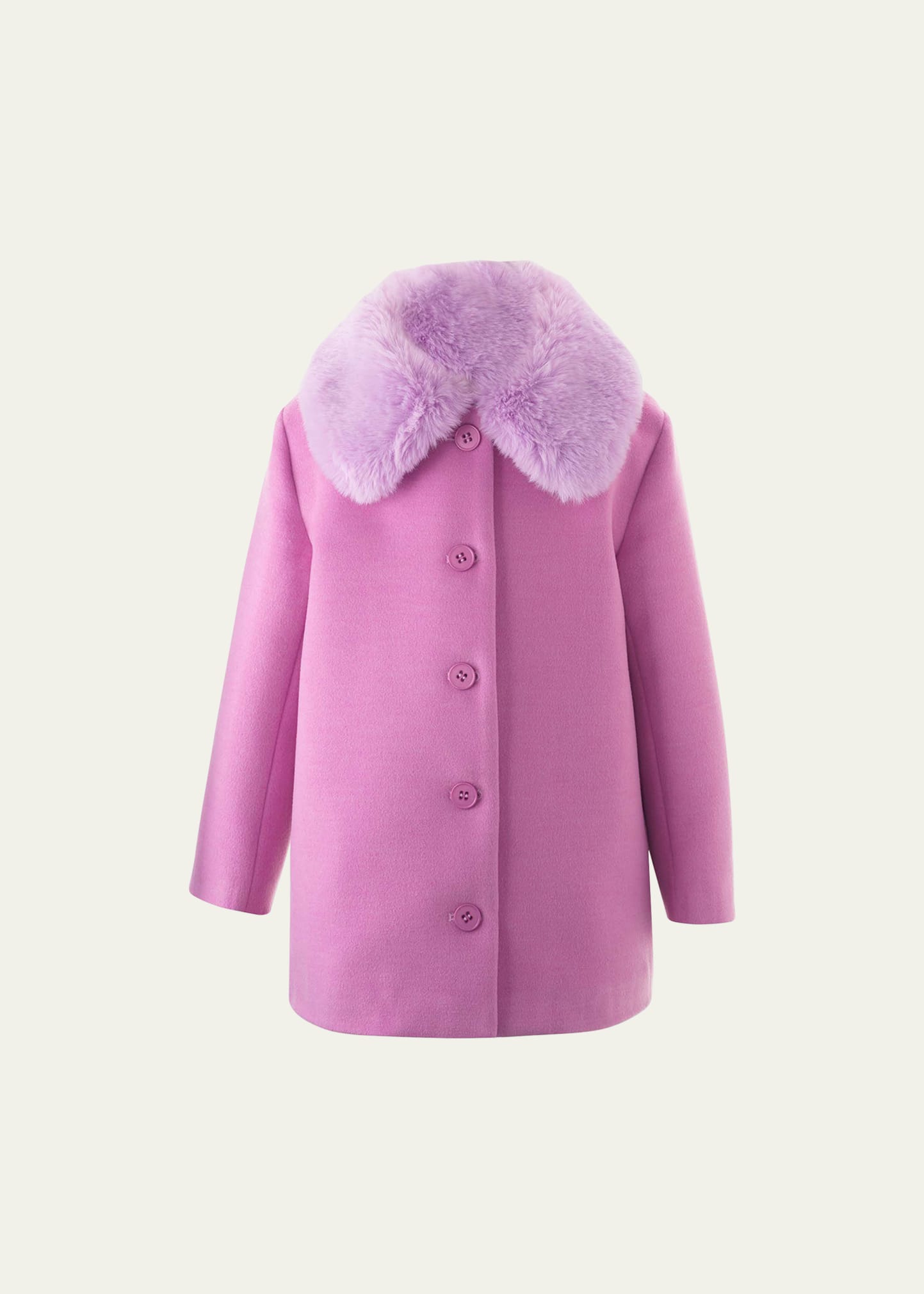 Girl's Faux Fur Collar Coat, Size 2-10