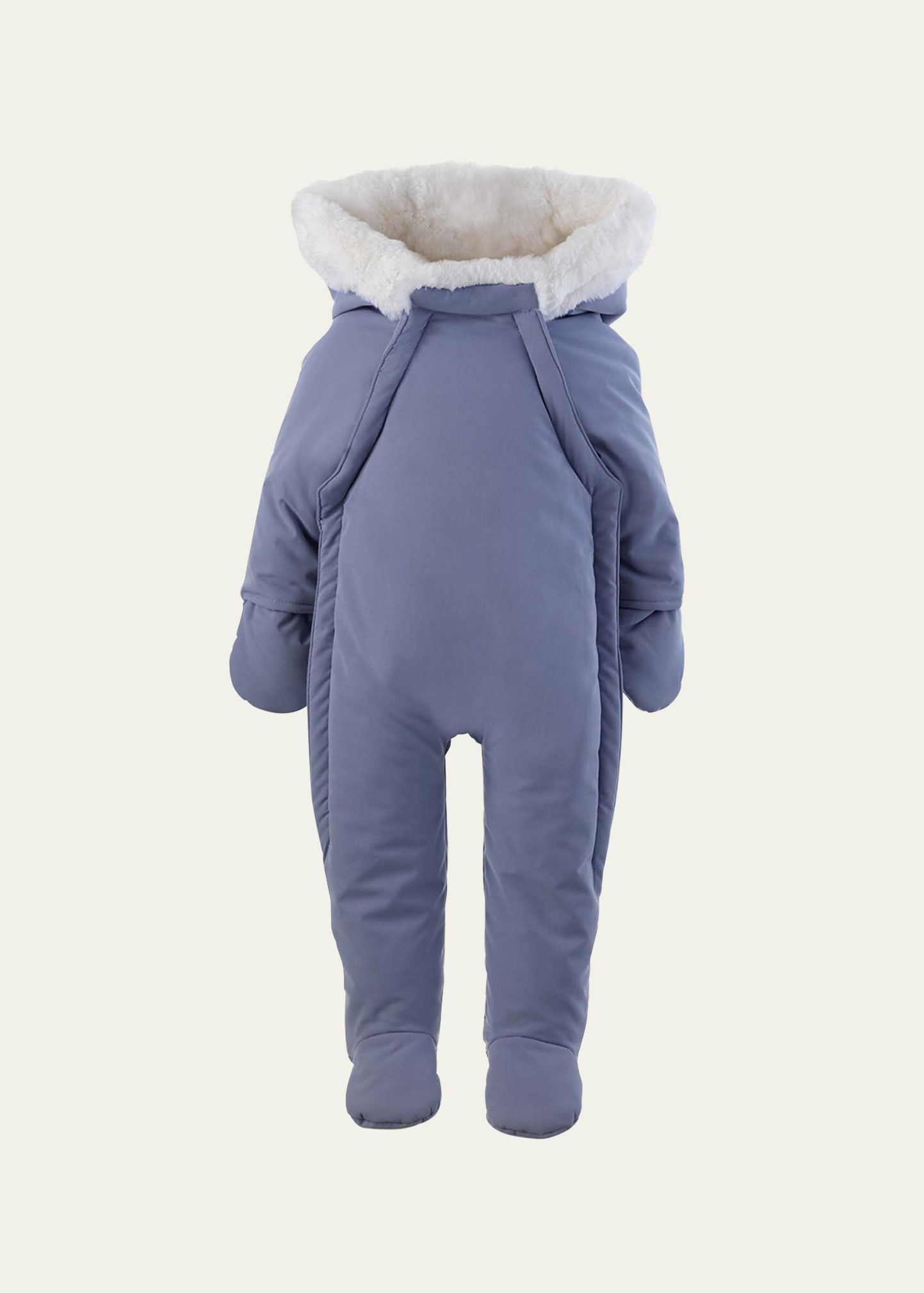 Boy's Faux Fur Padded Snowsuit, Size Newborn-24M