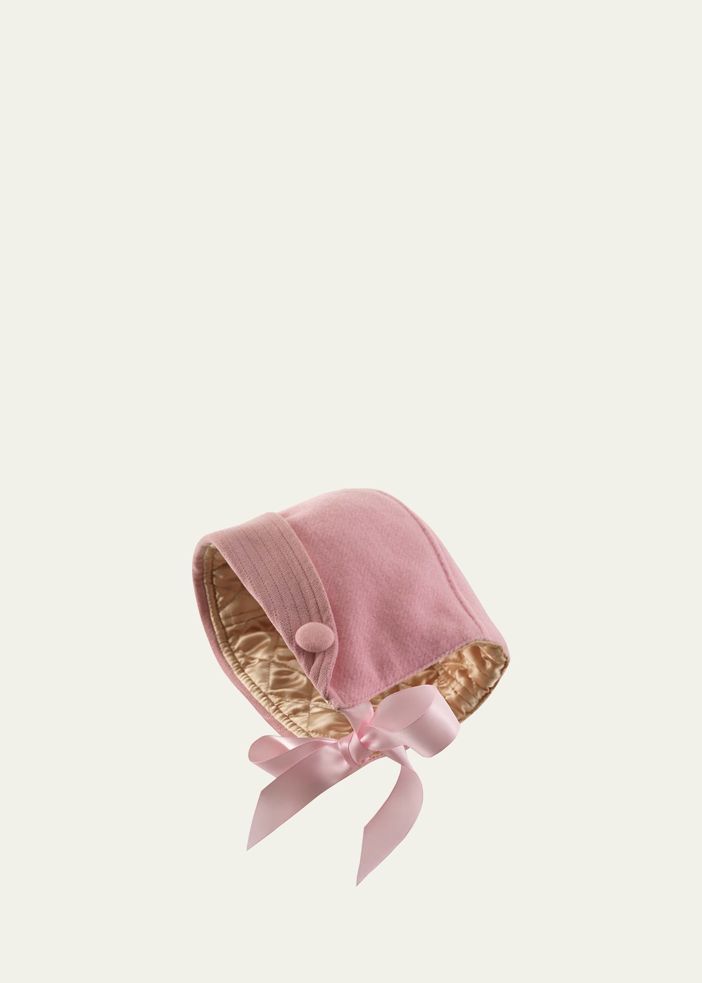 Rachel Riley Kids' Boy's Classic Wool Bonnet With Straps In Pink
