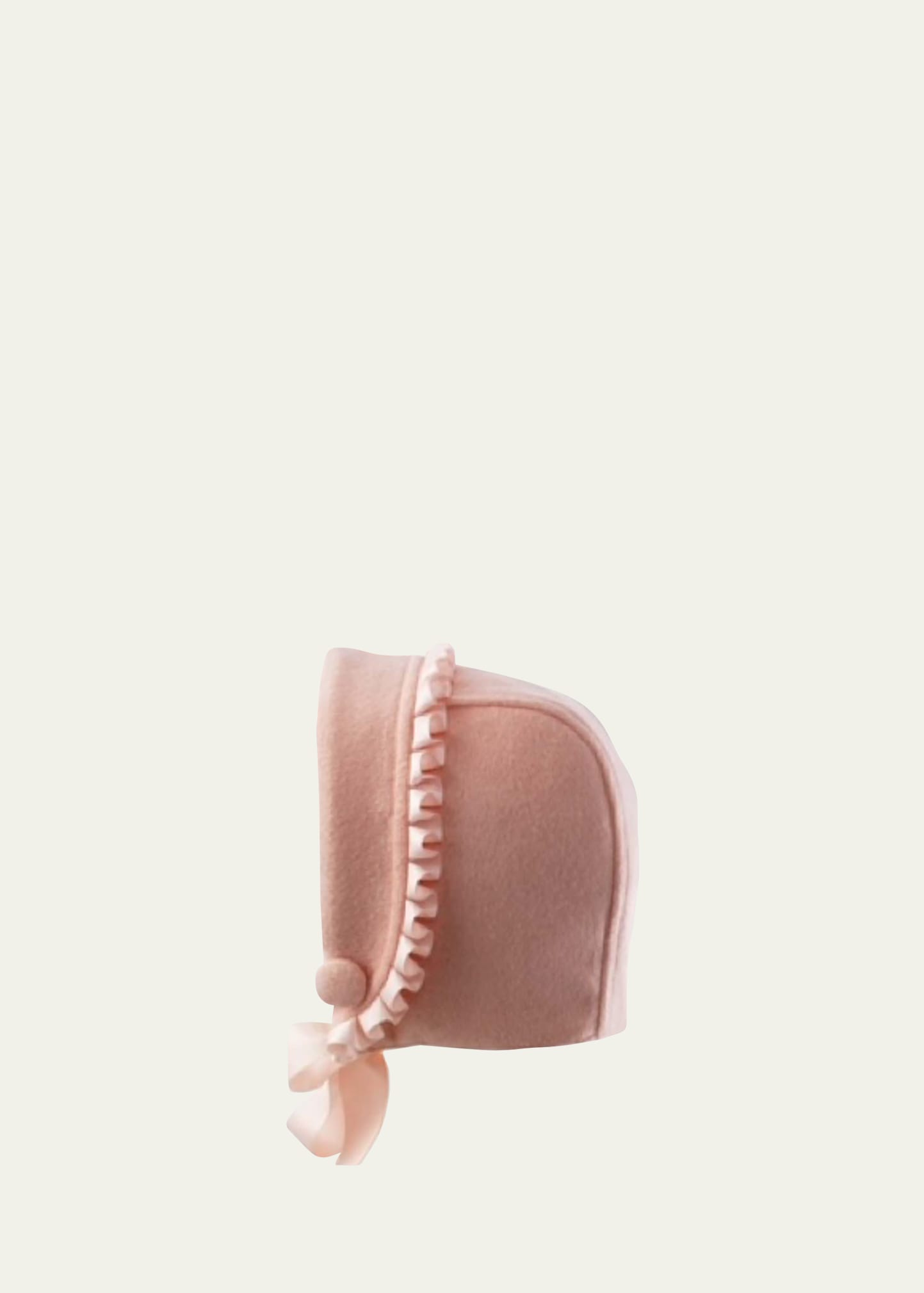 Rachel Riley Kids' Girl's Frill Wool Bonnet In Pink