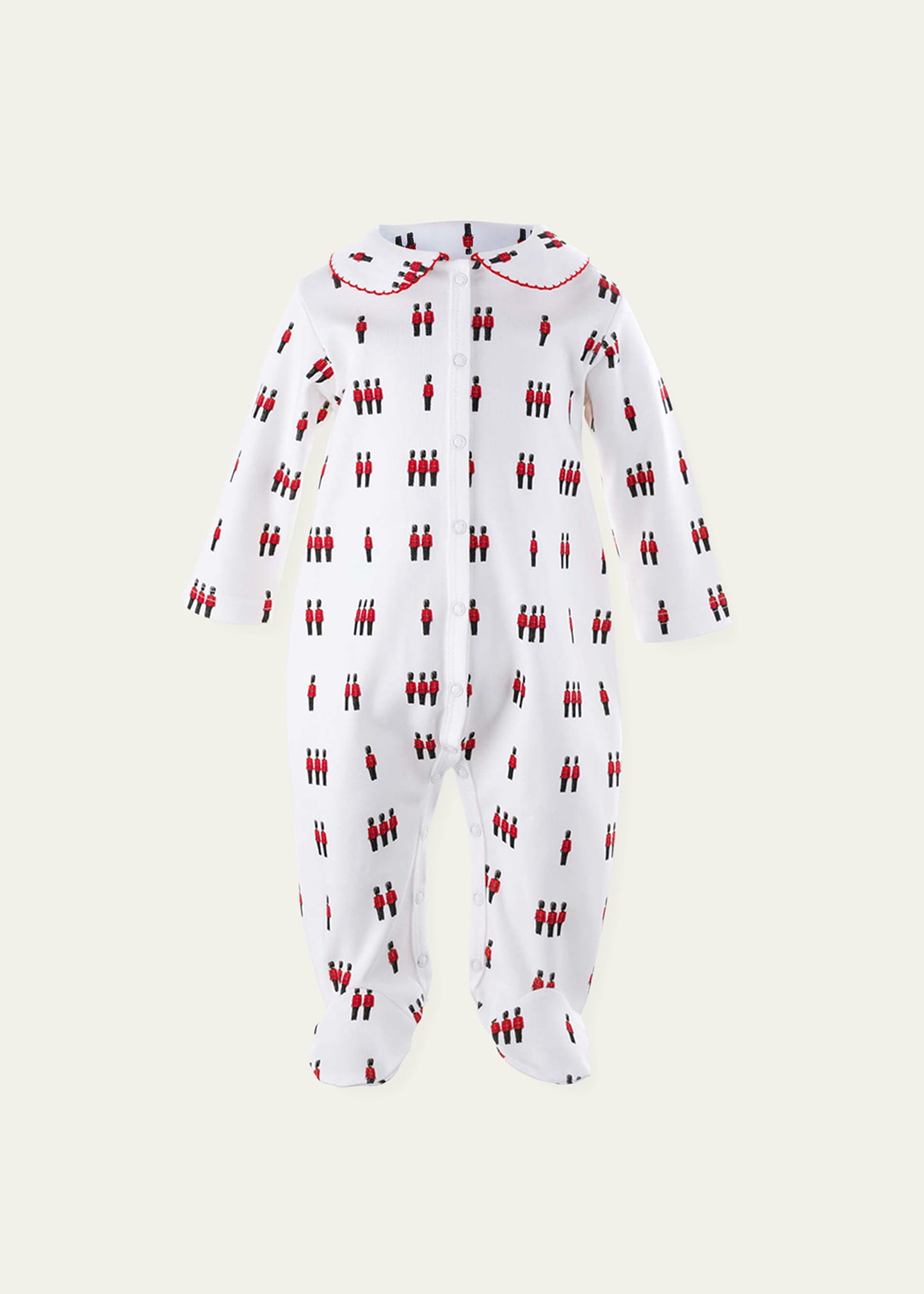 Rachel Riley Kids' Boy's Royal Guards Footed Coverall In Red