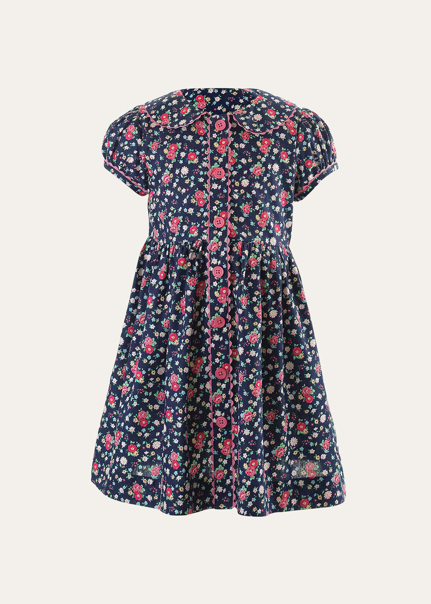 Girl's Floral-Button Down Dress, Size 2-10