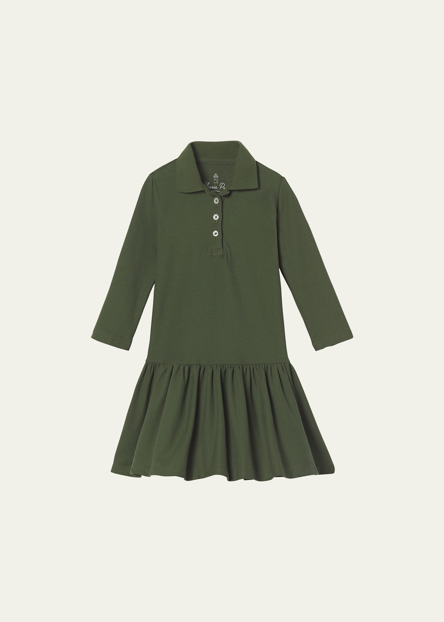 Shop Classic Prep Childrenswear Girl's Bryce Polo Dress In Rifle Green