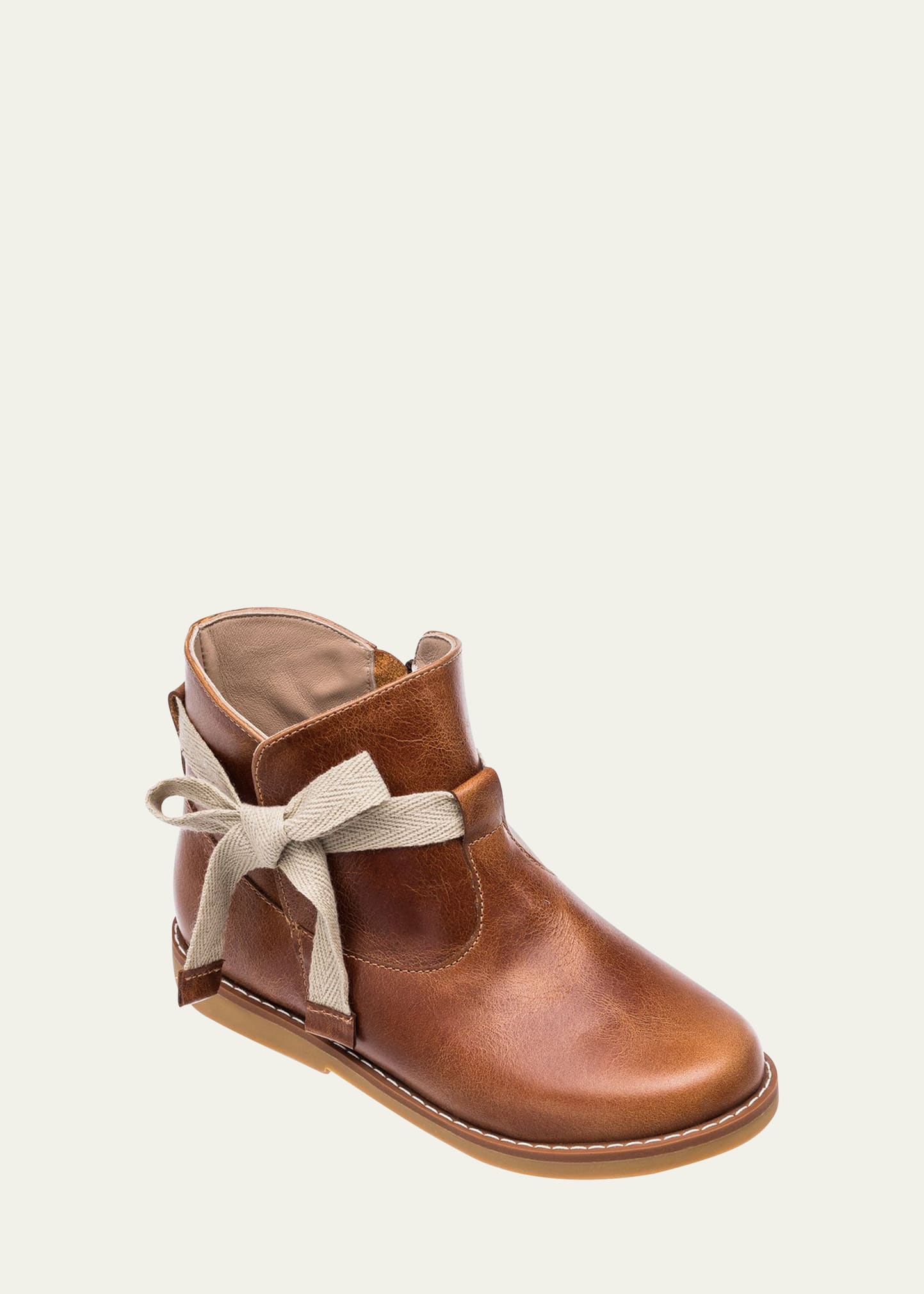 Elephantito Girl's Sunny Bow Leather Booties, Baby/toddlers