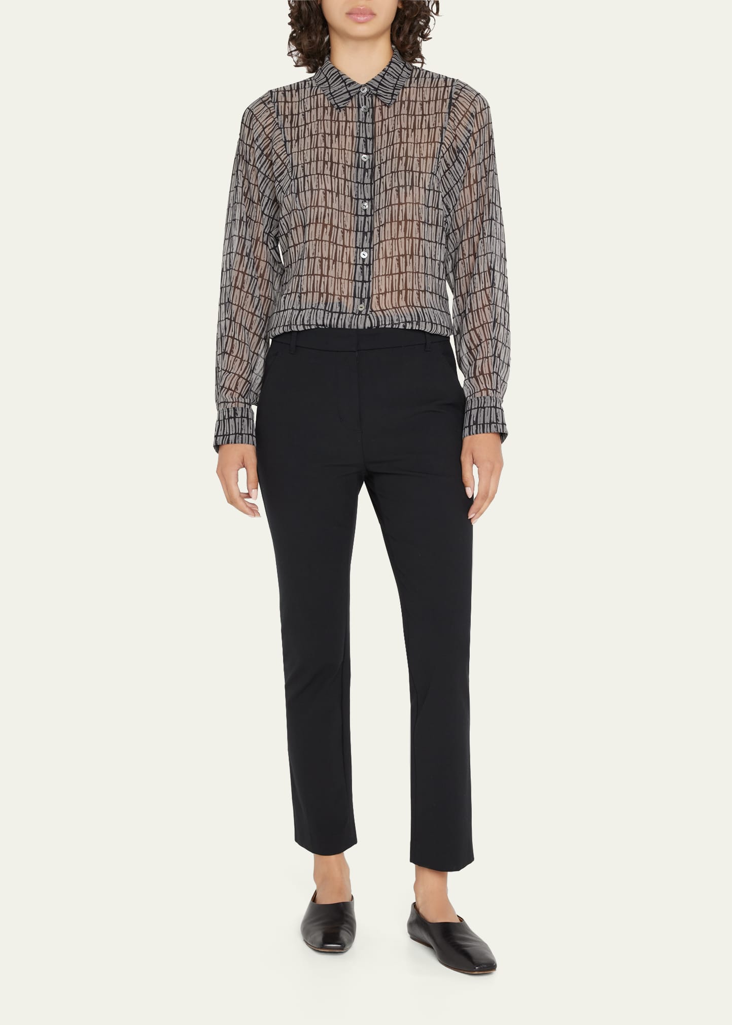 Cinched Button-Front Shirt