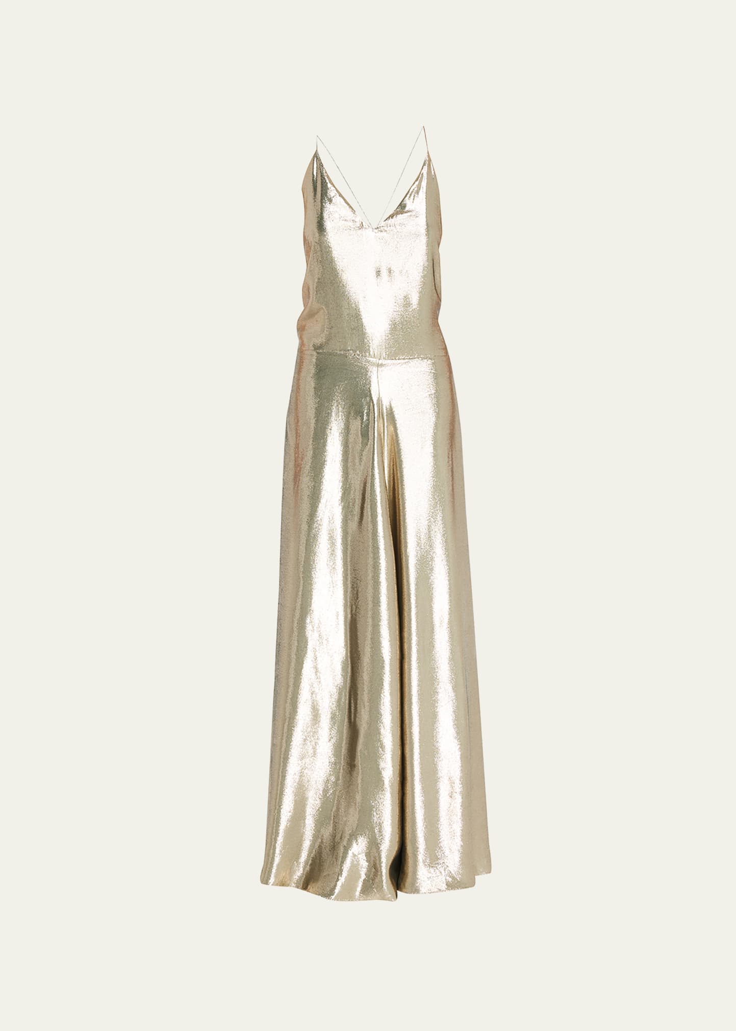 Shiny Metallic Maxi Dress
