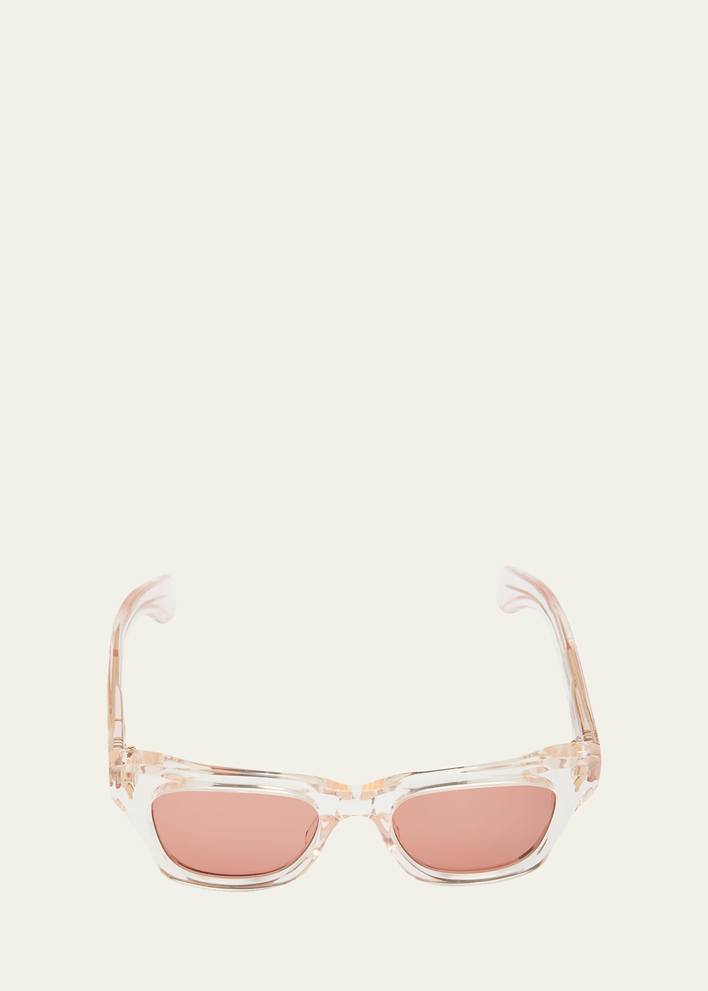 Shop Jacques Marie Mage Men's Dealean Clear Acetate Square Sunglasses In Cameo