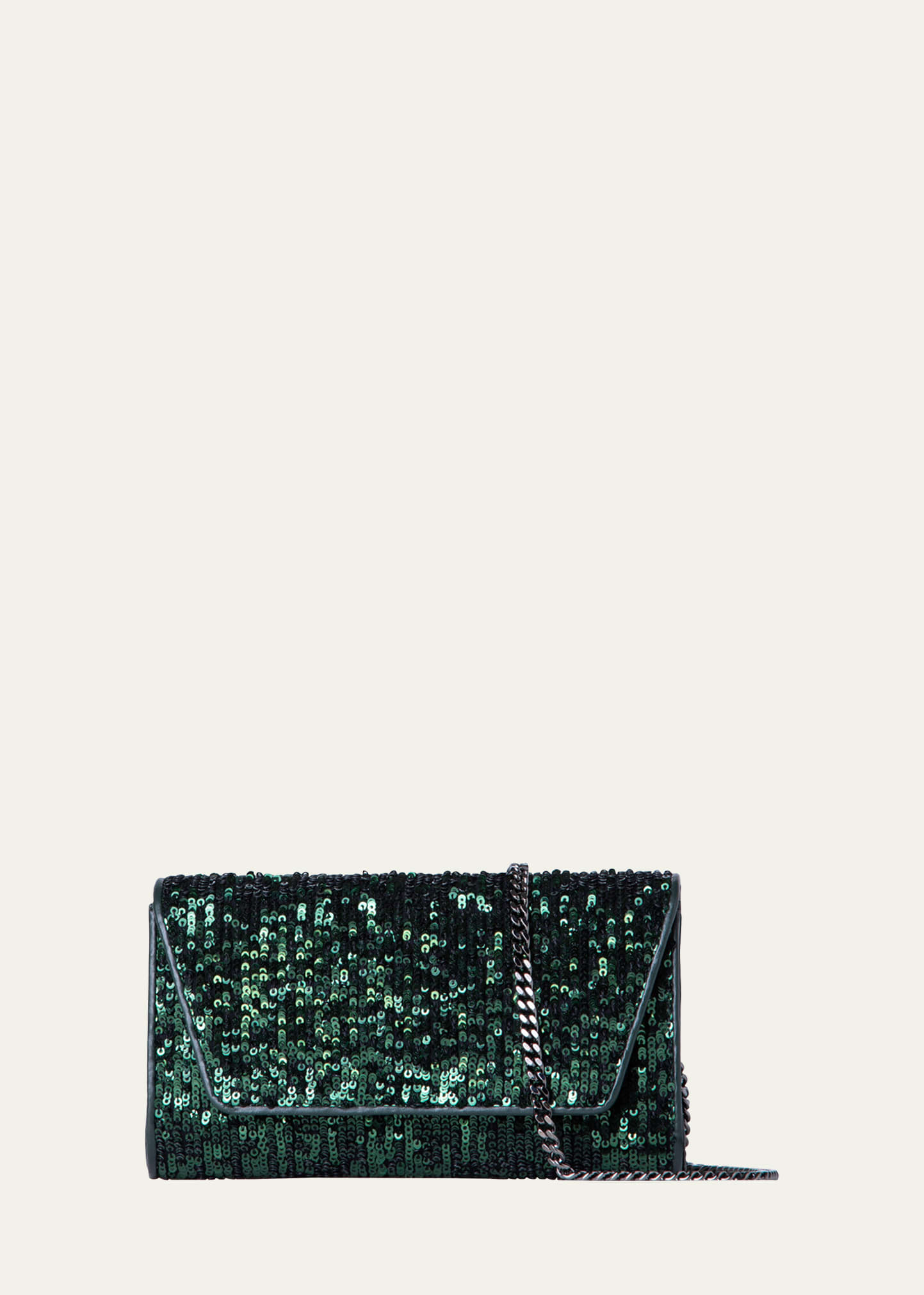 Akris Anouk Small Sequins Clutch Bag In 801 Inox
