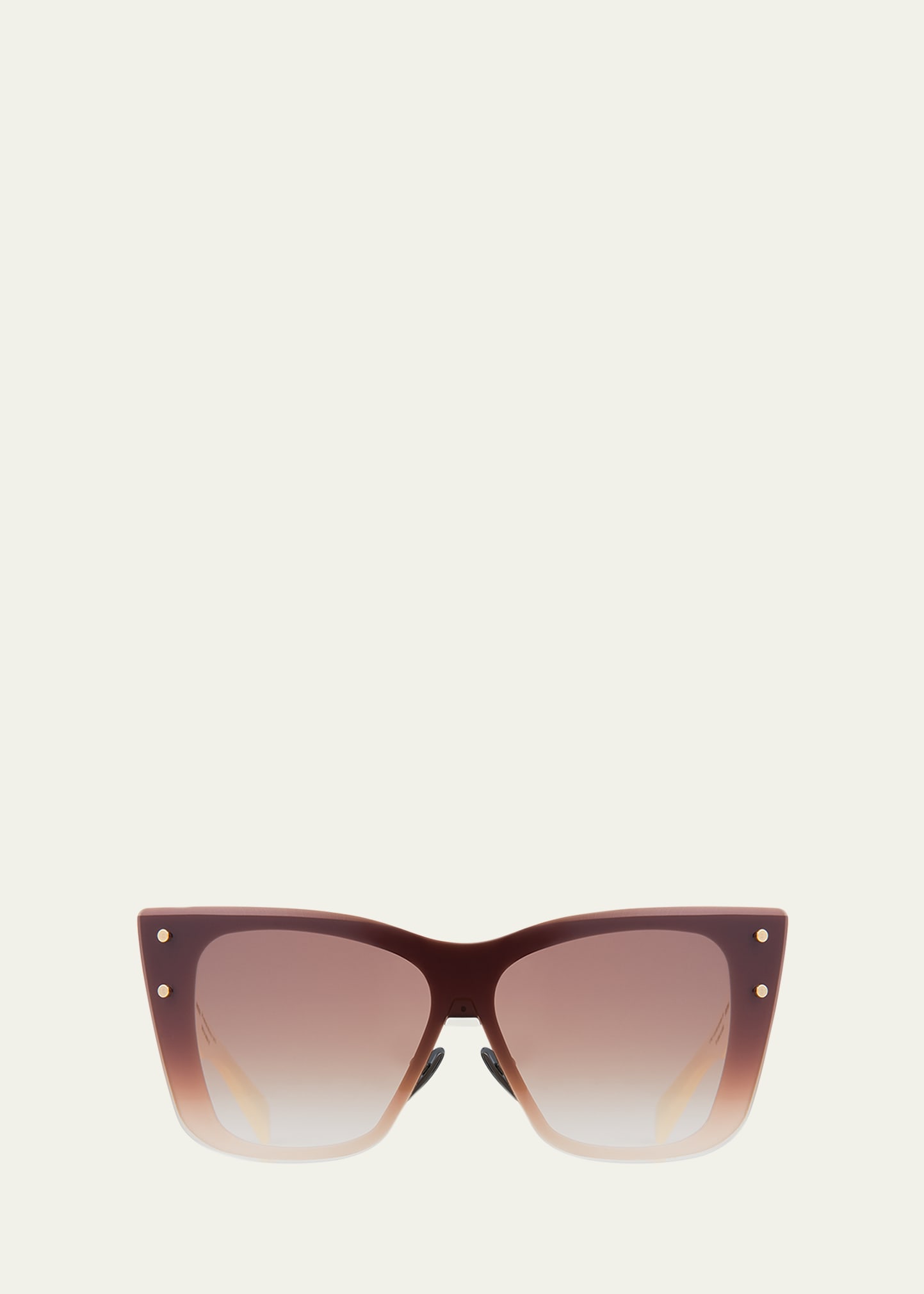 BALMAIN ARMOUR METAL CHAIN & ACETATE CAT-EYE SUNGLASSES