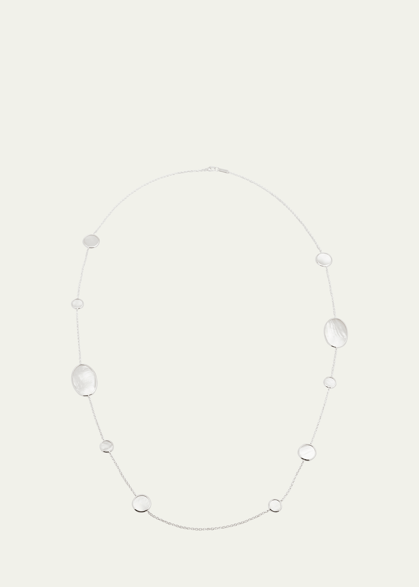 Ippolita Oval Station Necklace In Sterling Silver In Mother Of Pearl
